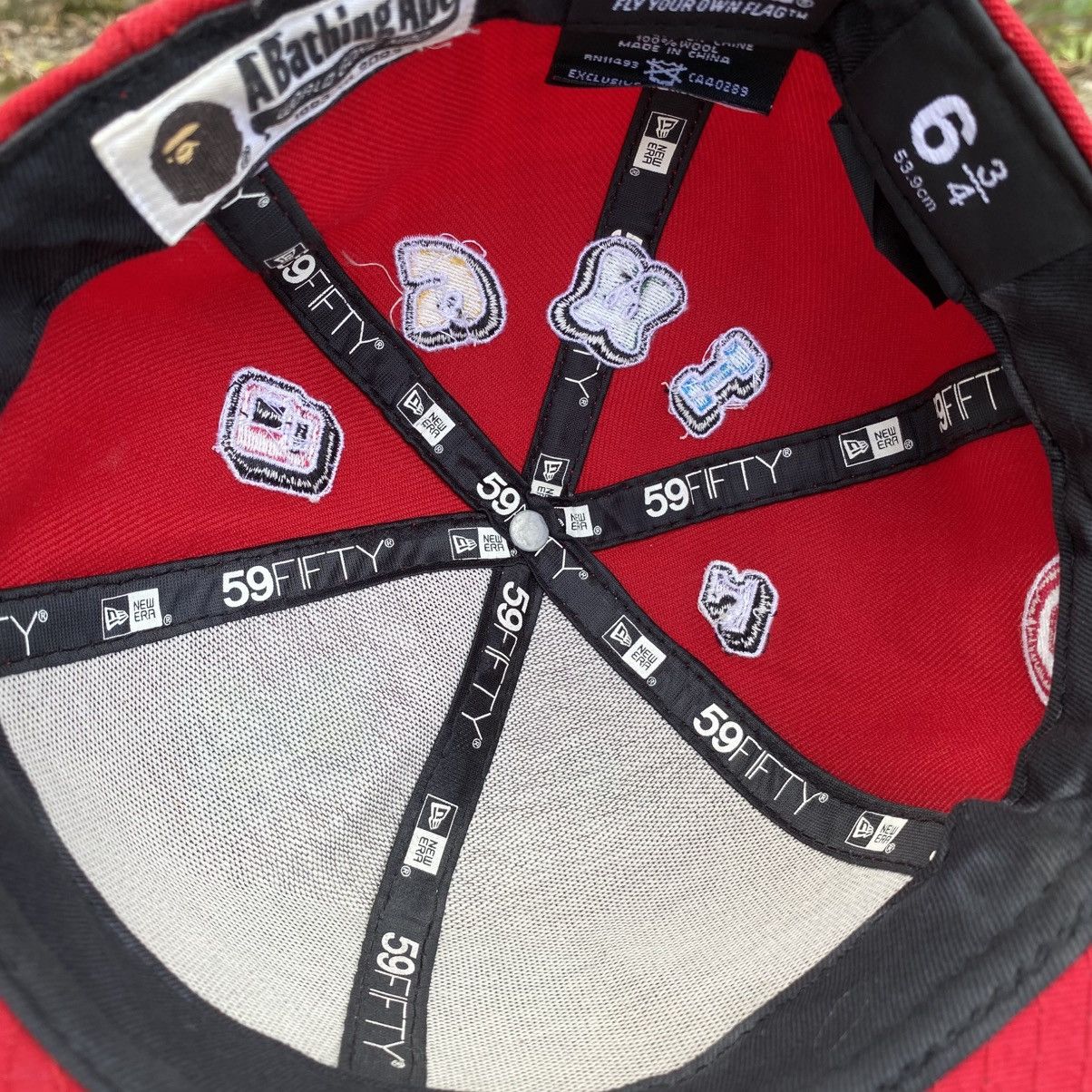 Bape × MLB × New Era BAPE x New Era 59FIFTY Kids Red Full Patch Fitted Cap Size ONE SIZE - 11 Thumbnail