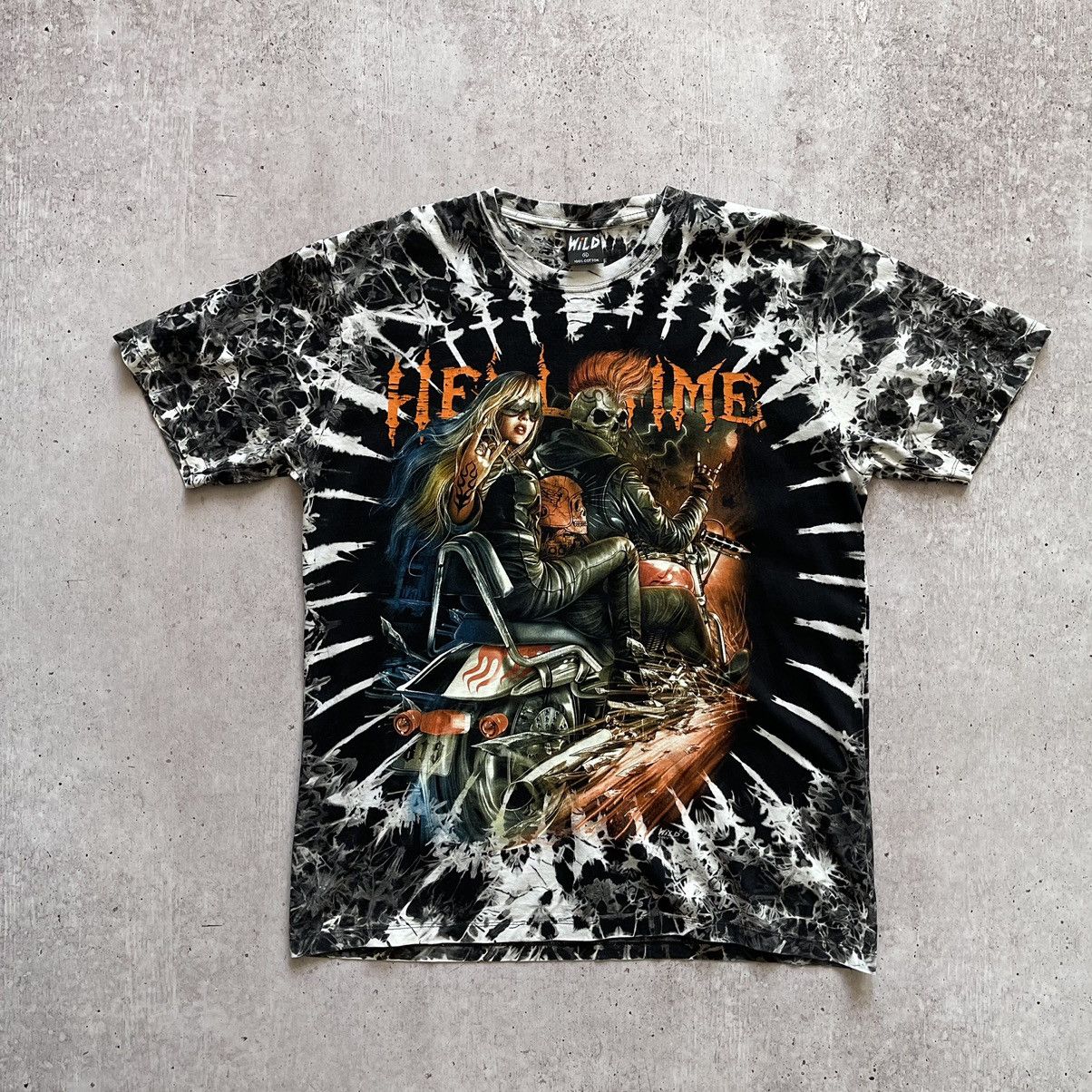 Vintage Vintage Hell Time wild rock girl Harley Davidson tai dai Size US XL / EU 56 / 4 - 1 Thumbnail