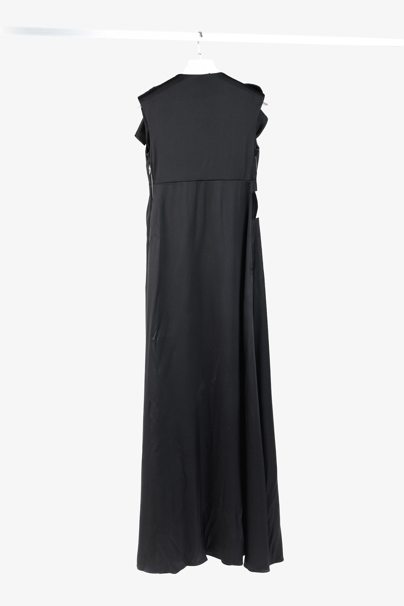 Rochas Rochas Black Silk Charmeuse Ruffle Evening Gown Size XS / US 0-2 / IT 36-38 - 2 Thumbnail