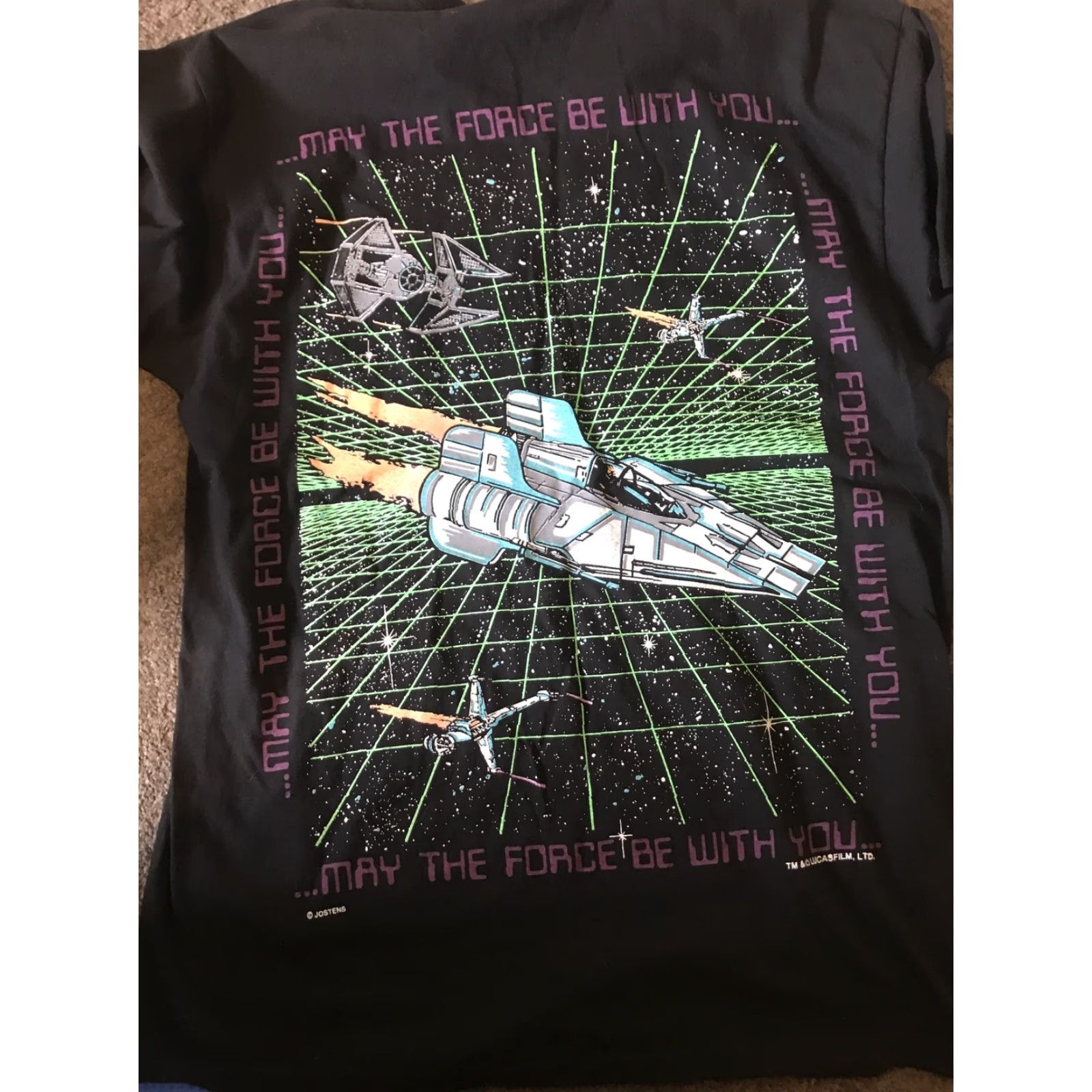 Star Wars VINTAGE Star Wars Tee T-Shirt Men L Black Short Sleeve 1980s Star Wars designer Vintage Mens Size US L / EU 52-54 / 3 - 4 Thumbnail