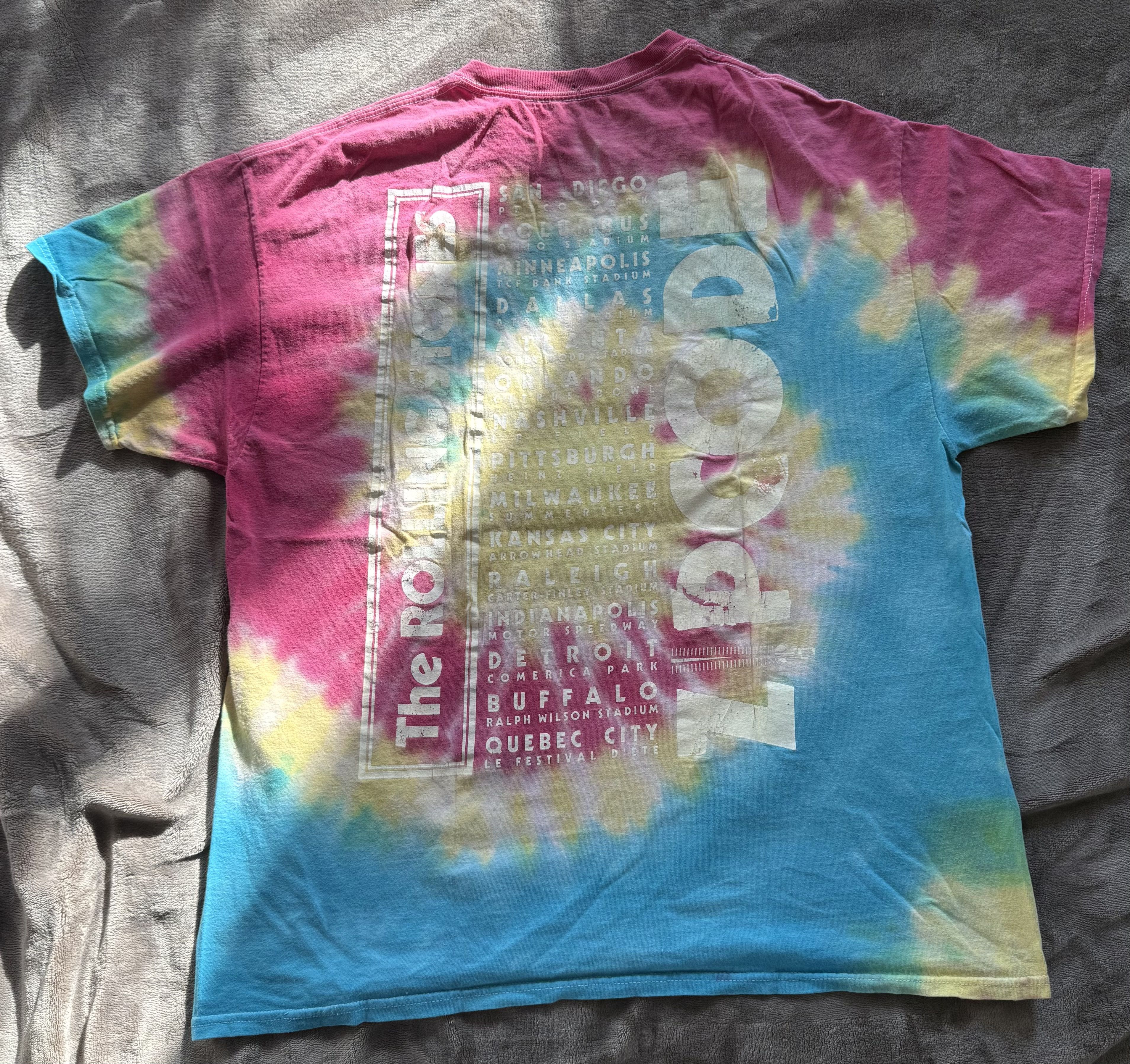 Vintage Vintage Rolling Stones Tye-Die T-Shirt Size US XL / EU 56 / 4 - 2 Thumbnail