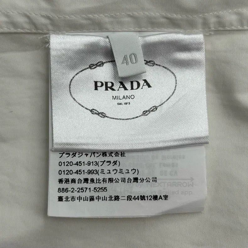 Prada Prada White cloth triangle bow shirt Size S / US 4 / IT 40 - 7 Thumbnail