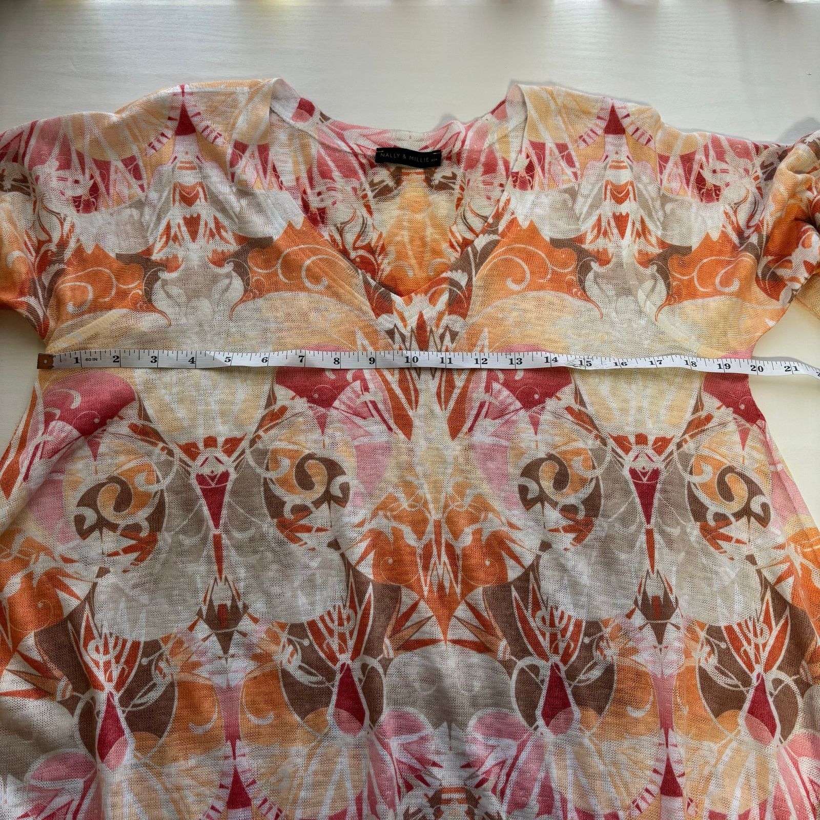 Other Nally and Millie 3/4 Sleeve Pink and Coral Tunic Top Size L Size L / US 10 / IT 46 - 8 Thumbnail