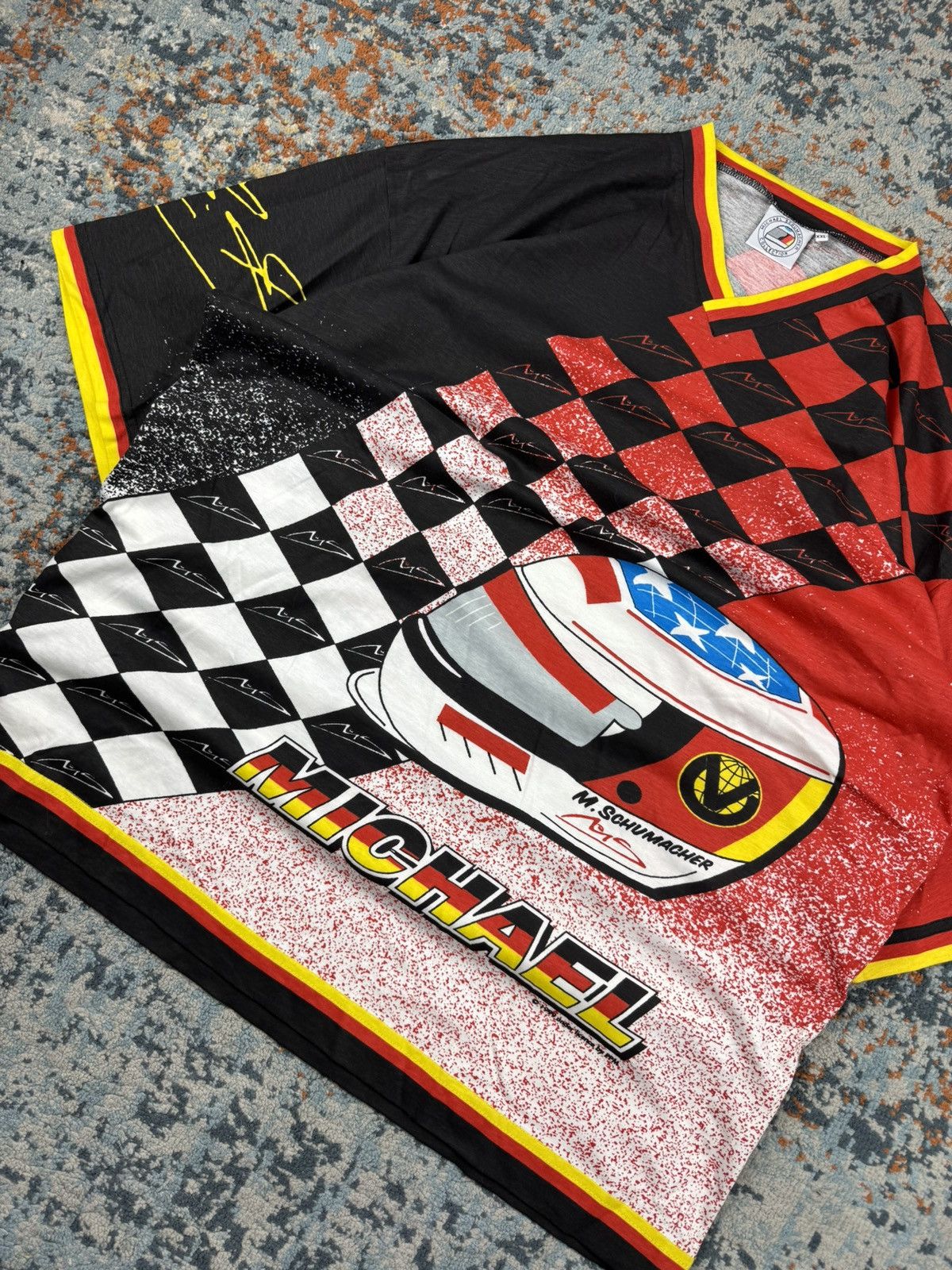 Vintage Vintage 1999 Michael Schumacher F1 crazy all over print tee Size US XXL / EU 58 / 5 - 4 Thumbnail