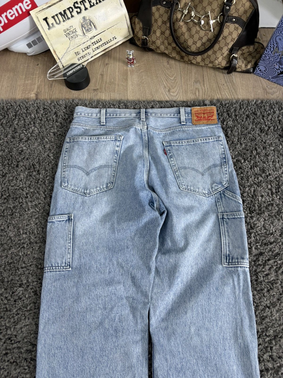 Japanese Brand × Levi's Vintage Denim Pants Faded Wide Leg Carpenter Levis Japanese Size US 34 / EU 50 - 3 Thumbnail