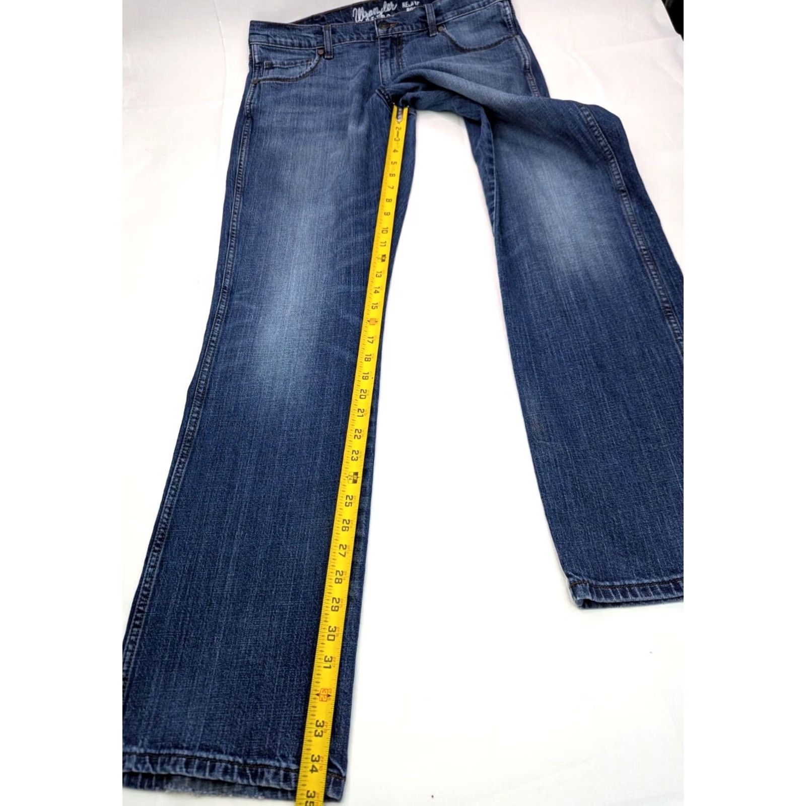 Wrangler VINTAGE Wrangler Retro Relaxed Boot Cut Western Jeans Men 35x35 Blue Denim Cotton Spandex 5-Pocket WRT20JH Mens Boots/ Cowboy style 90s/00s Size US 35 - 3 Thumbnail