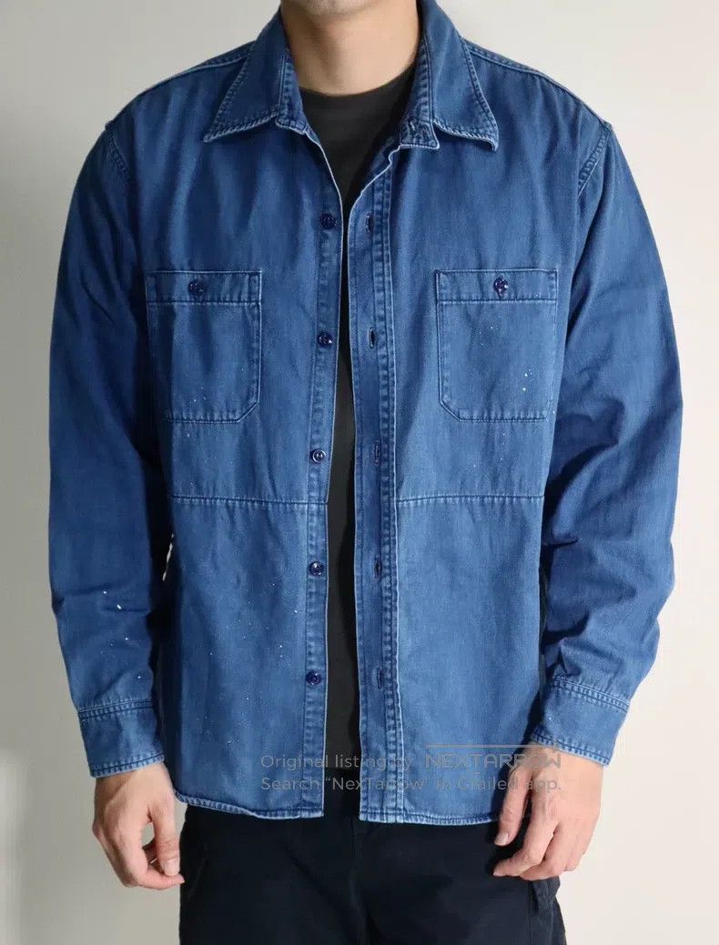 Neighborhood Neighborhood Indigo Dyed Denim Shirt Splatter Work Shirt J Size US L / EU 52-54 / 3 - 3 Thumbnail