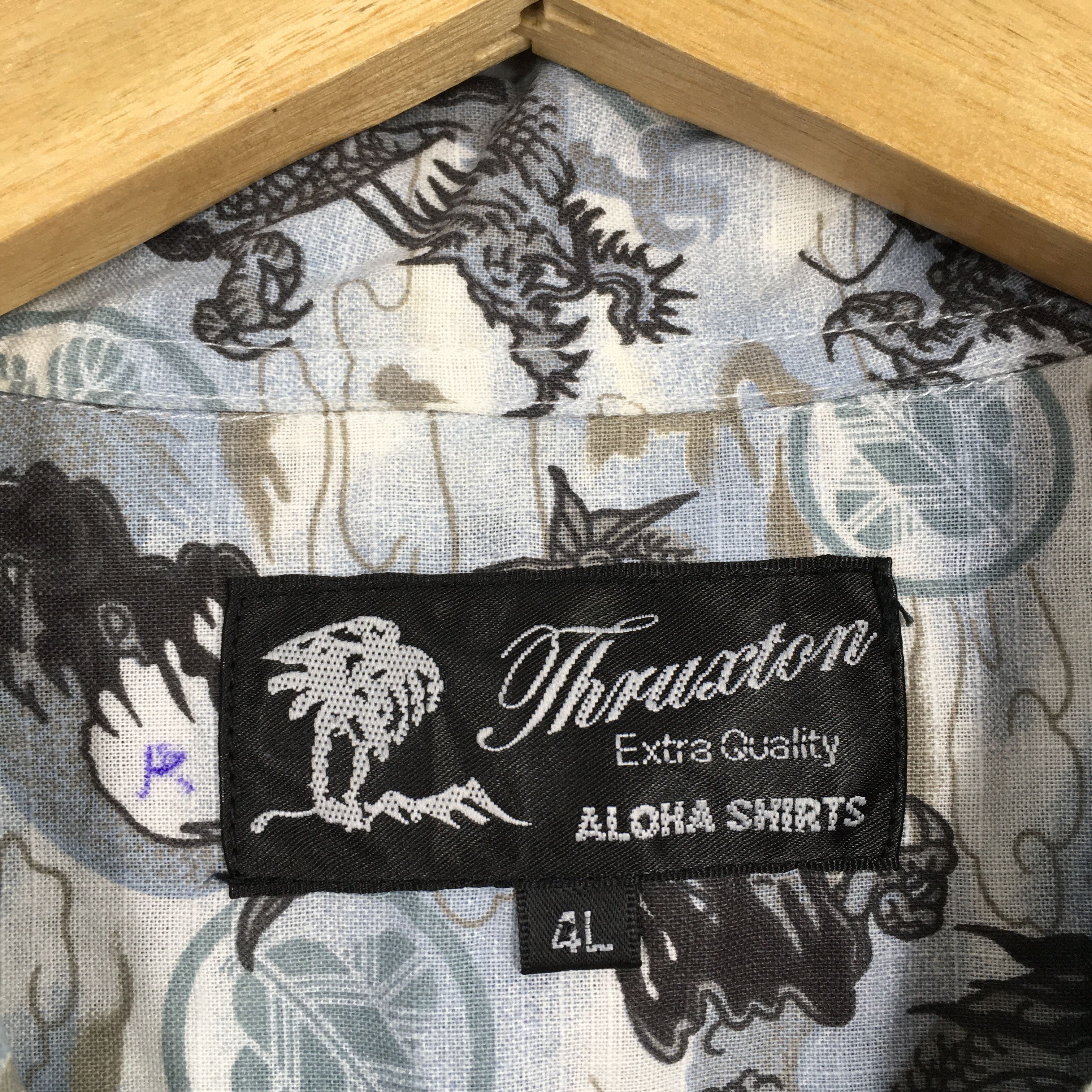Vintage Vintage Hawaiian Japanese Dragon Raijin Cotton Shirt XLarge Size US XL / EU 56 / 4 - 5 Thumbnail