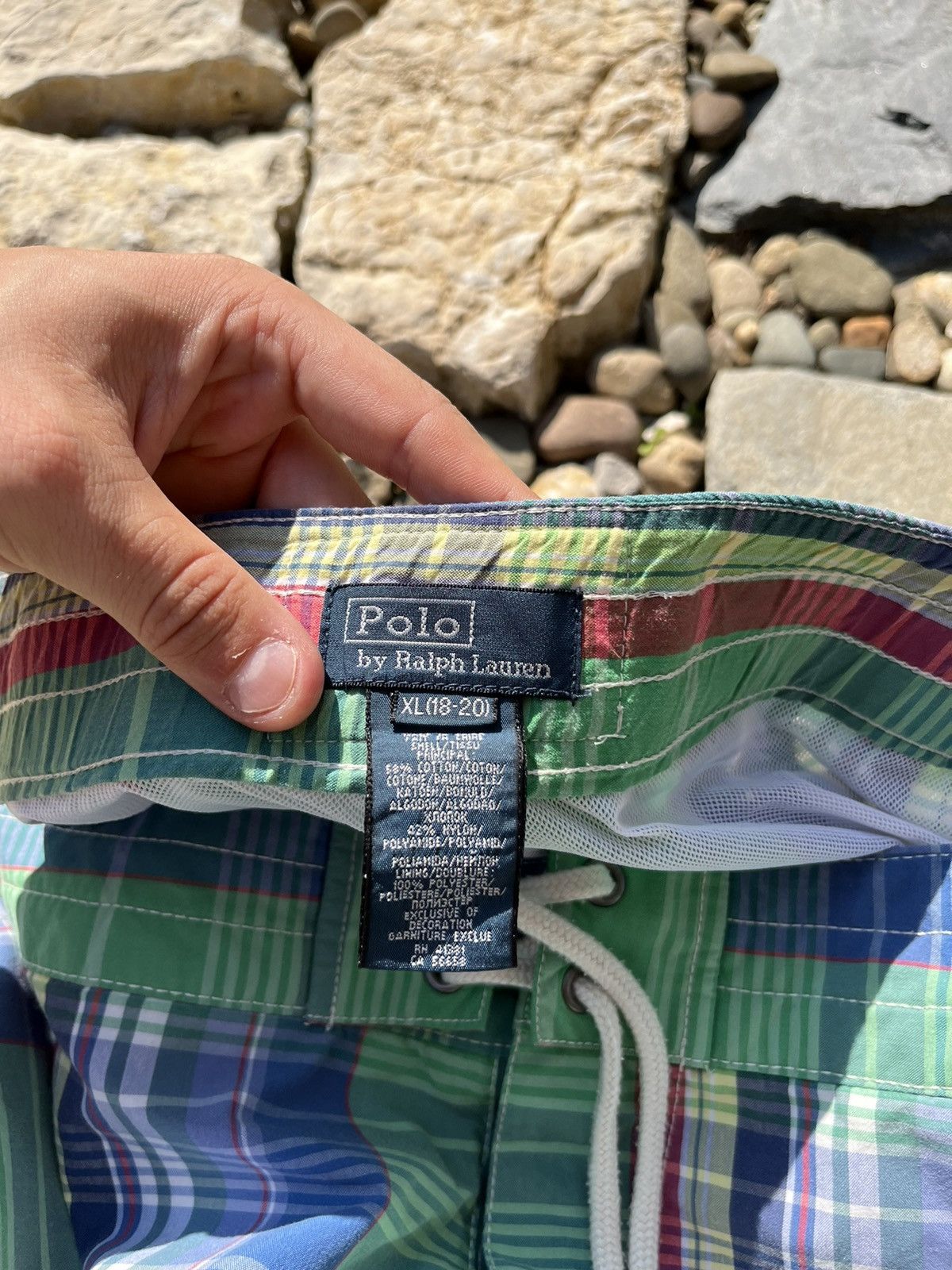 Polo Ralph Lauren × Ralph Lauren × Vintage Vintage 90s Polo Ralph Lauren plaid checked swim shorts pant Size 30" / US 8 / IT 44 - 16 Thumbnail