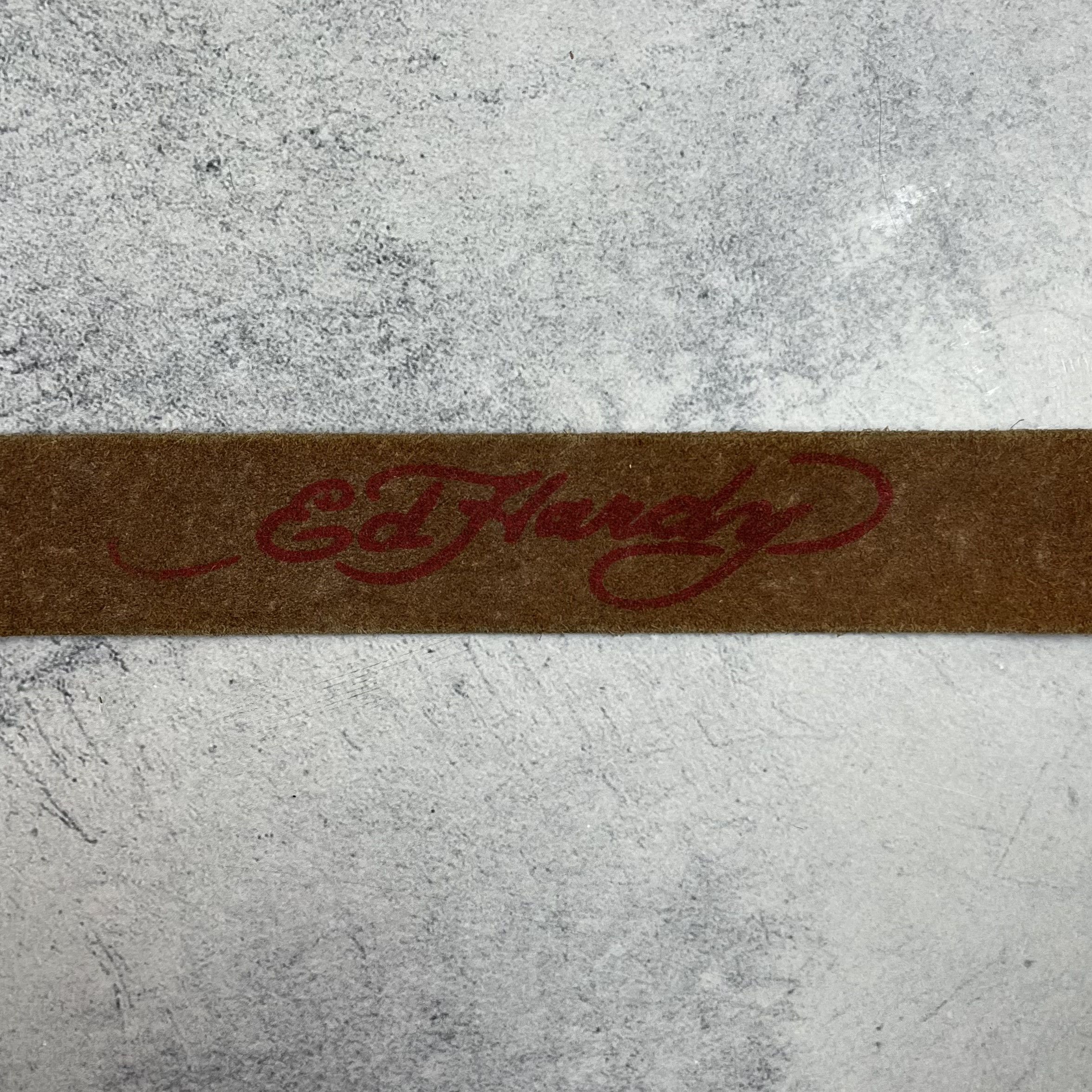Ed Hardy Vintage Ed Hardy Y2K Tattoo Skulls Leather Belt 2000’s Size ONE SIZE - 8 Thumbnail