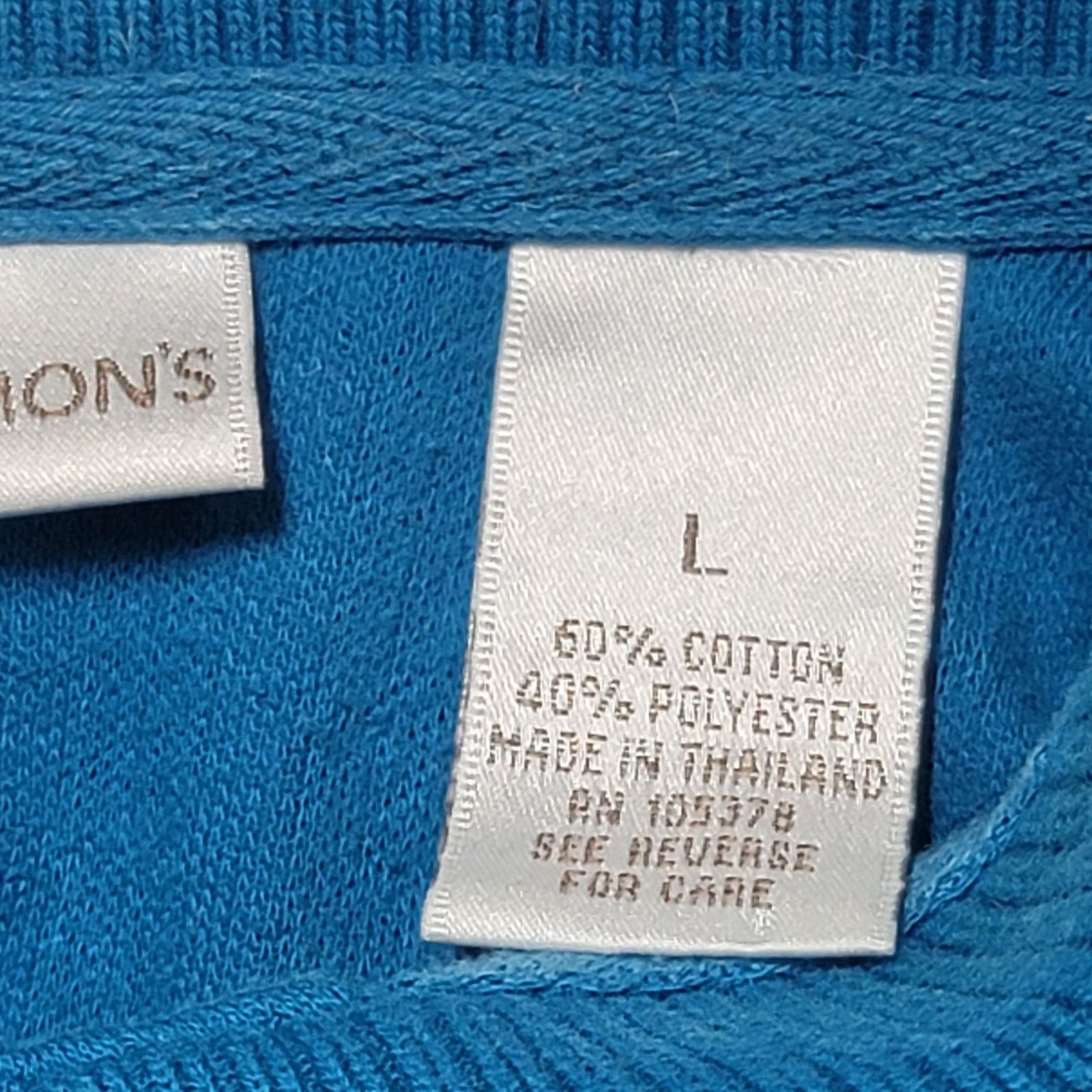 Other Draper's & Damon's Blue 3 Button Henley Collard Top Large Size L / US 10 / IT 46 - 3 Thumbnail