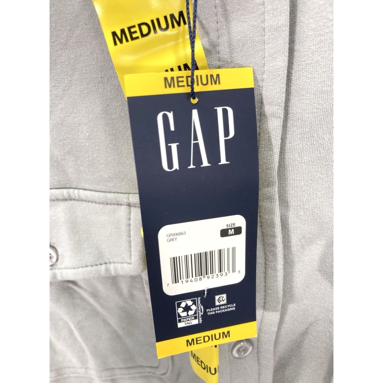 Gap Gap Knit Shirt Men Medium Gray Button Long Sleeve Cotton Blend Stretch NWT Size US M / EU 48-50 / 2 - 4 Thumbnail