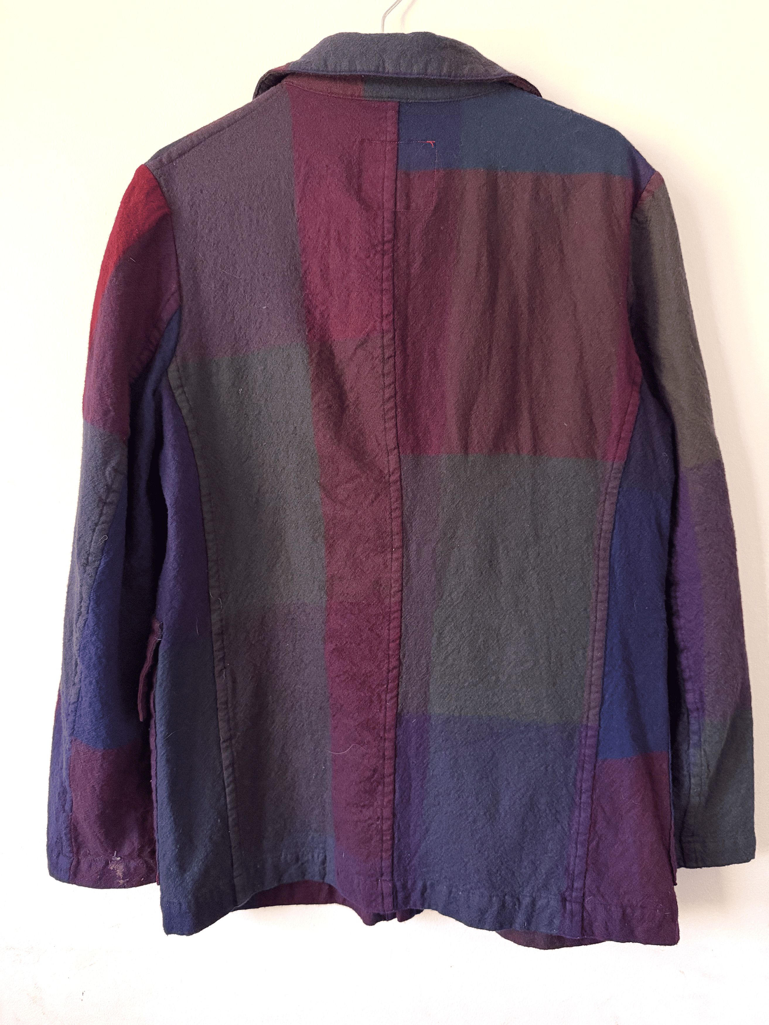 Y's Y's by Yohji Colorblock Wool Chore Coat Navy Burgundy Size M / US 6-8 / IT 42-44 - 3 Thumbnail