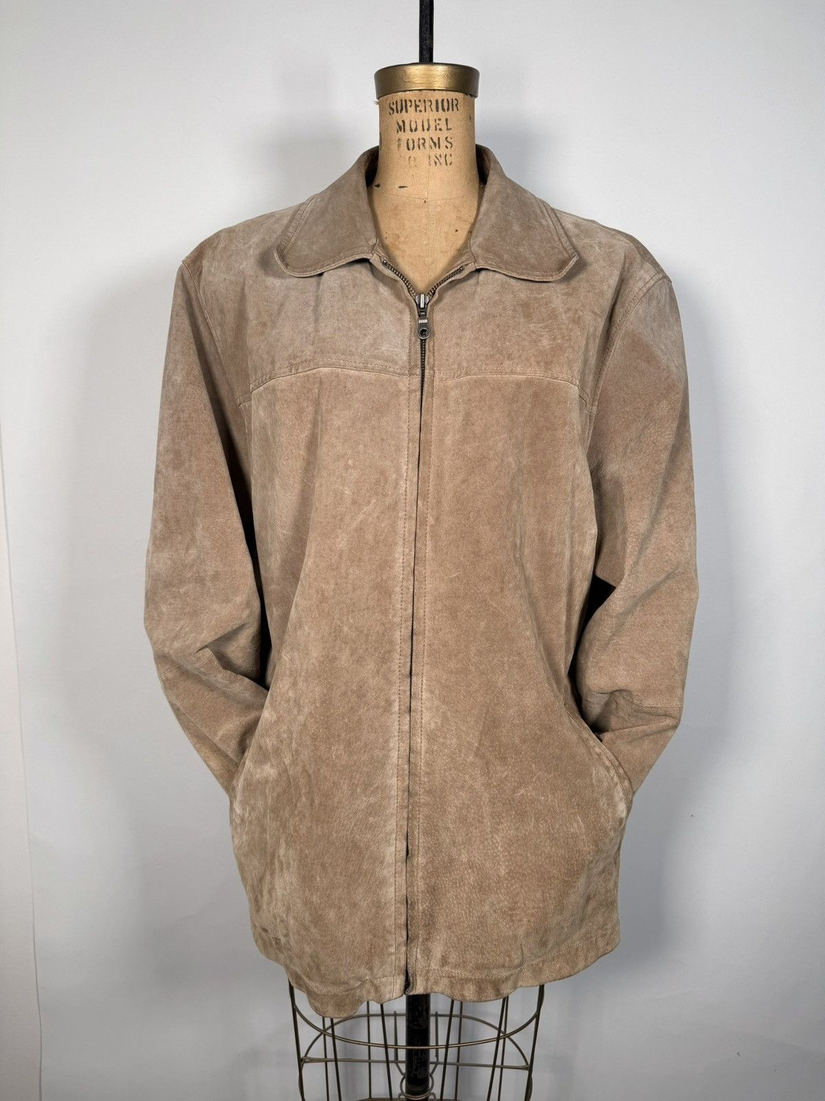 Vintage Vintage Suede Leather Beige Jacket Size US L / EU 52-54 / 3 - 1 Thumbnail