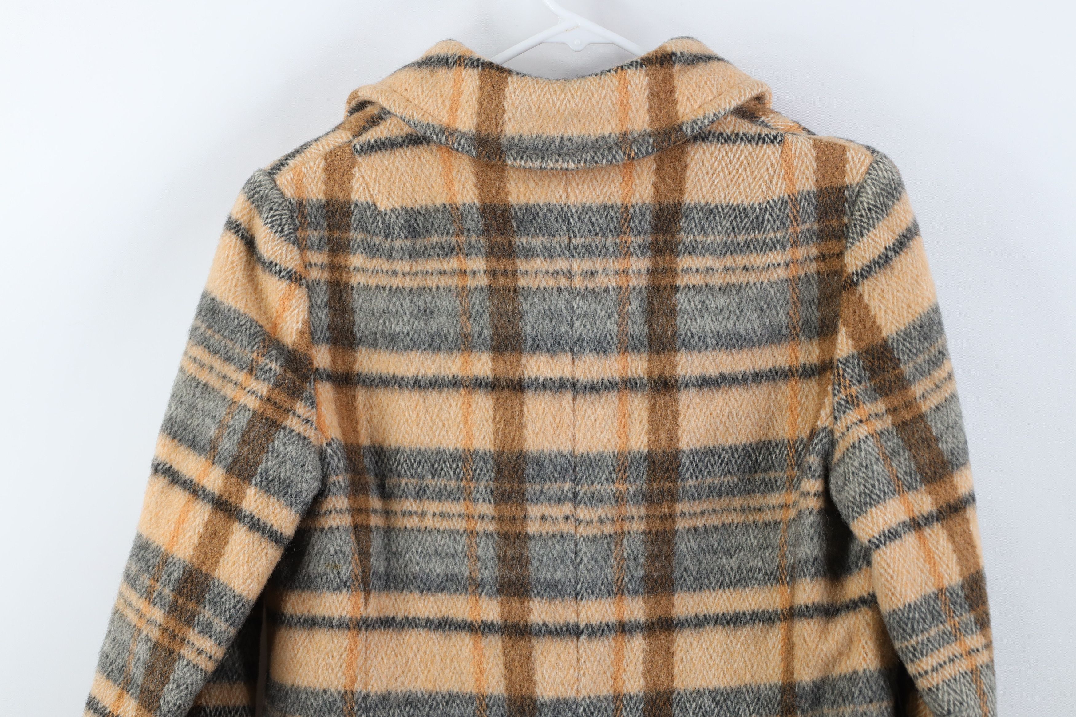 Vintage Vintage 60s 70s Streetwear Wool Collared Jacket Plaid USA Size M / US 6-8 / IT 42-44 - 15 Thumbnail
