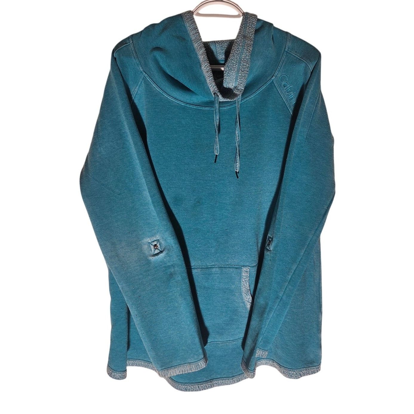 Calvin Klein Calvin Klein Washed Fleece Relaxed Teal Pullover Sweater -XL Size XL / US 12-14 / IT 48-50 - 1 Thumbnail