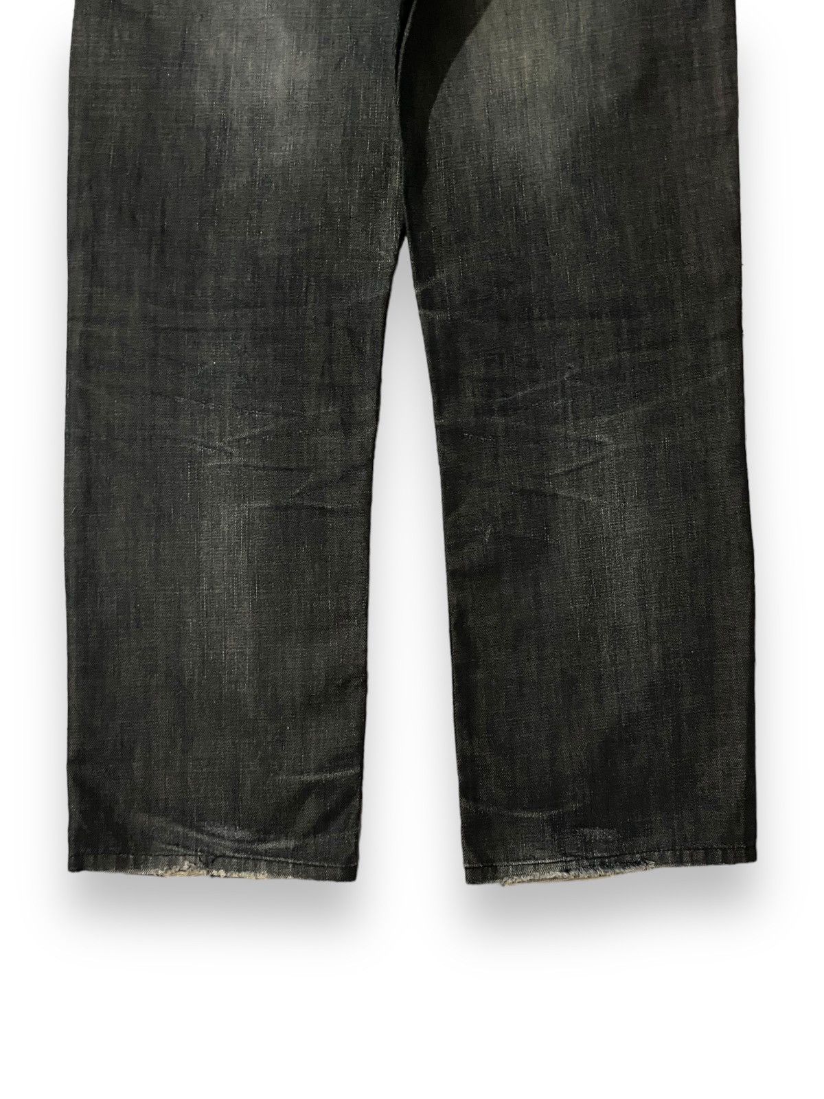 Japanese Brand Vintage Japan Back Number Black Wash Distressed Jeans Denim Size US 35 - 9 Thumbnail