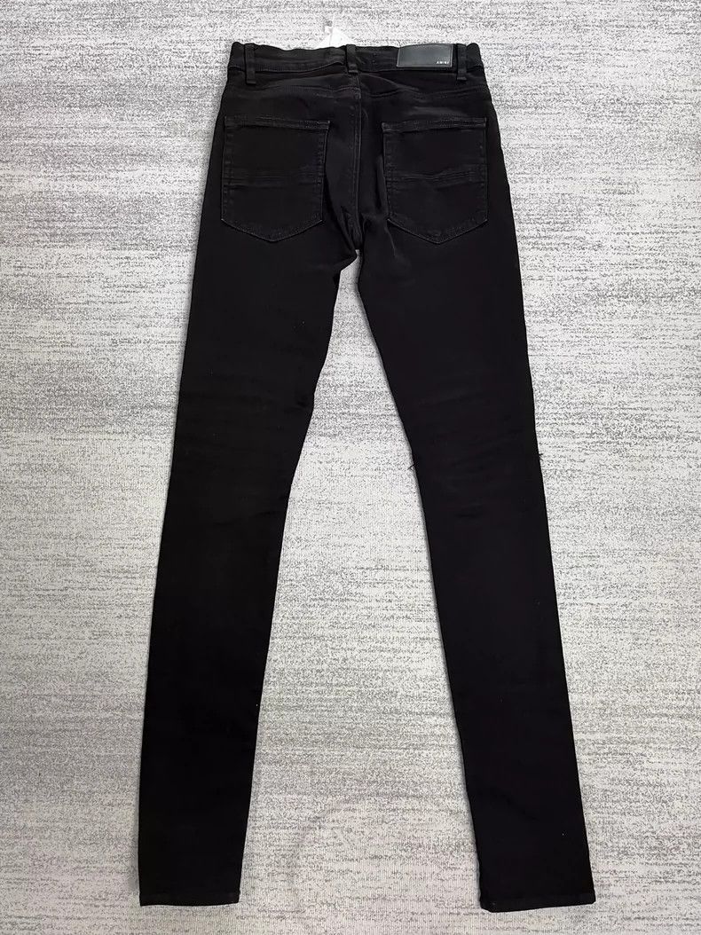 Amiri Amiri Mx1 black leather-blocked jeans 2502-Nextarrow Size US 29 - 3 Thumbnail
