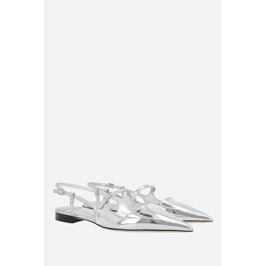 Jimmy Choo JIMMY CHOO Didi Silver Leather Flat Slingbacks New & Authent Size US 7.5 / IT 37.5 - 2 Thumbnail