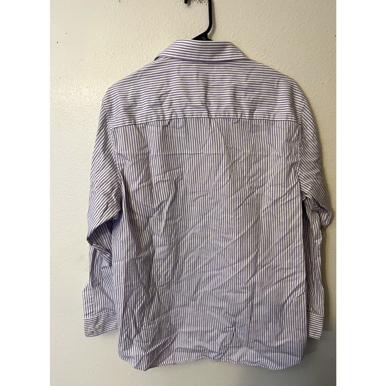 Kenneth Cole Kenneth Cole Shirt Mens L White Purple Striped Non Iron Slim Fit Button-Up Size US L / EU 52-54 / 3 - 3 Thumbnail