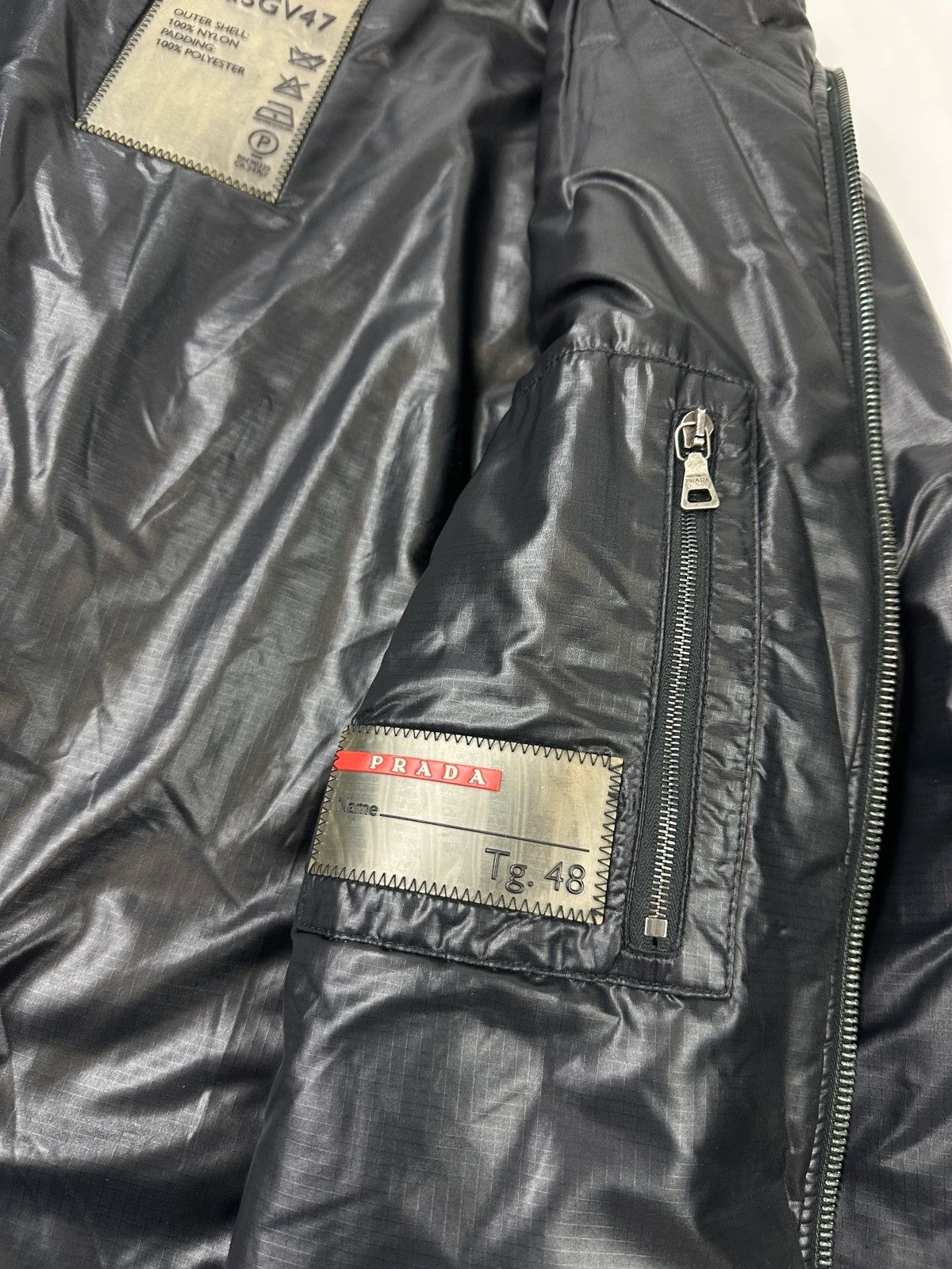 Prada Prada Sport FW2008 Black Crinkle Nylon Padded Jacket Size US M / EU 48-50 / 2 - 10 Thumbnail
