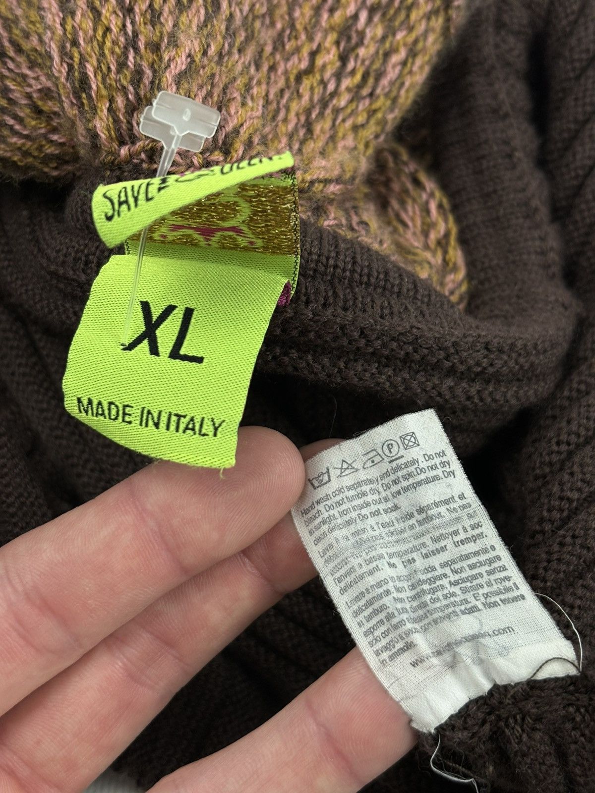 Cop Copine SAVE THE QUEEN Wool Knit Shawl Cardigan Crop Bolero Sweater Size XL / US 12-14 / IT 48-50 - 21 Thumbnail