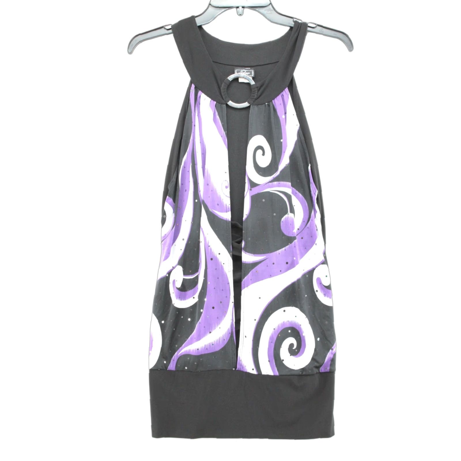 Vintage VINTAGE Solar Blouse Women XL Purple Sequin Sleeveless 80s 90s Bohemian City Classic Grunge Hip Hop Casual Party/Cocktail Workwear Womens Size XL / US 12-14 / IT 48-50 - 1 Thumbnail