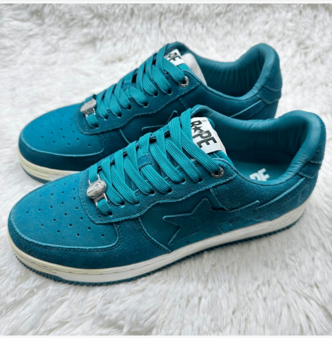 Bape A Bathing Ape Bapesta Low Teal Suede Sneakers Size US 9.5 / EU 42-43 - 1 Thumbnail