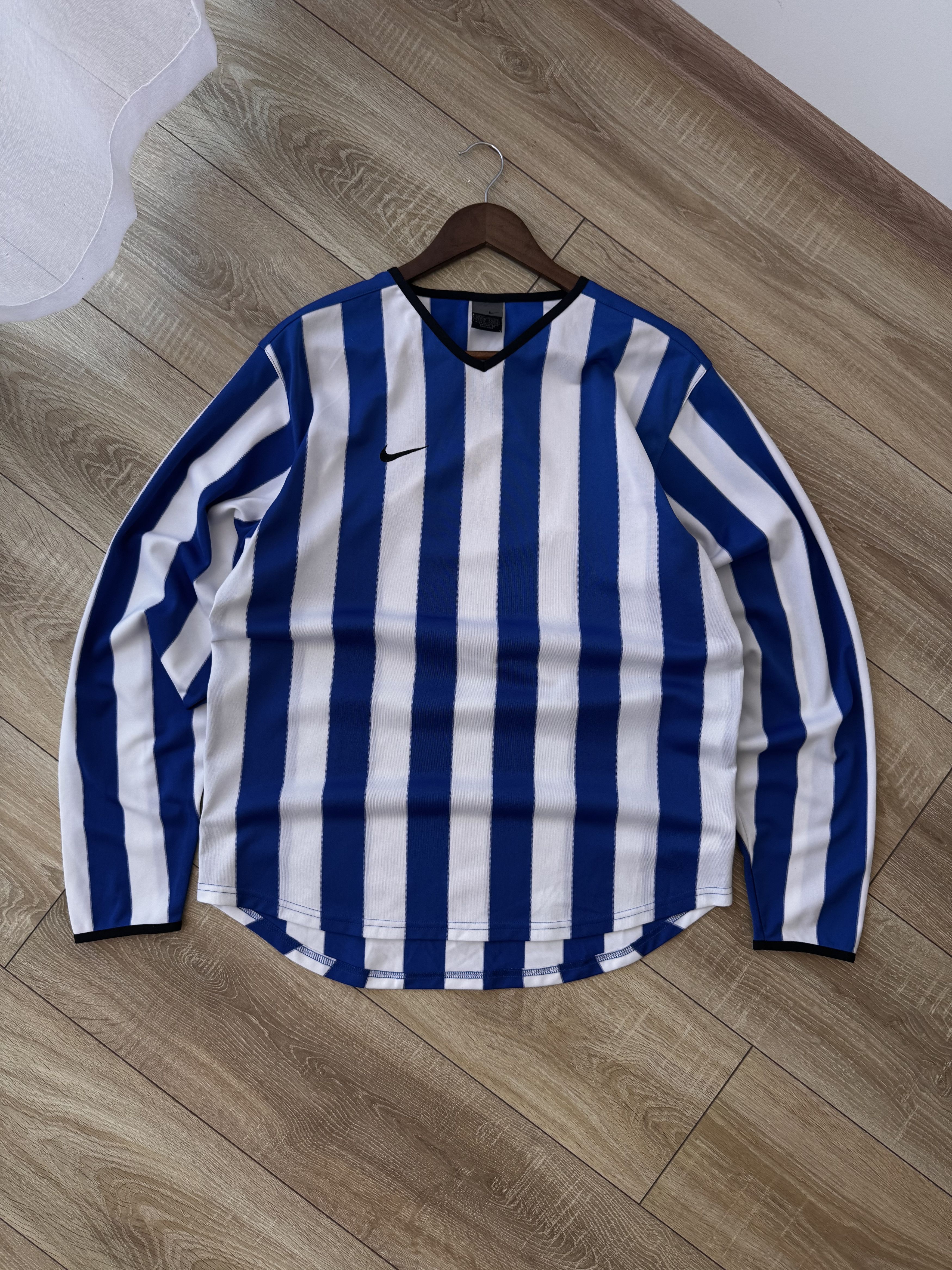 Nike Vintage Nike Streetwear Japanese Blue&White Striped Jersey Size US M / EU 48-50 / 2 - 1 Thumbnail
