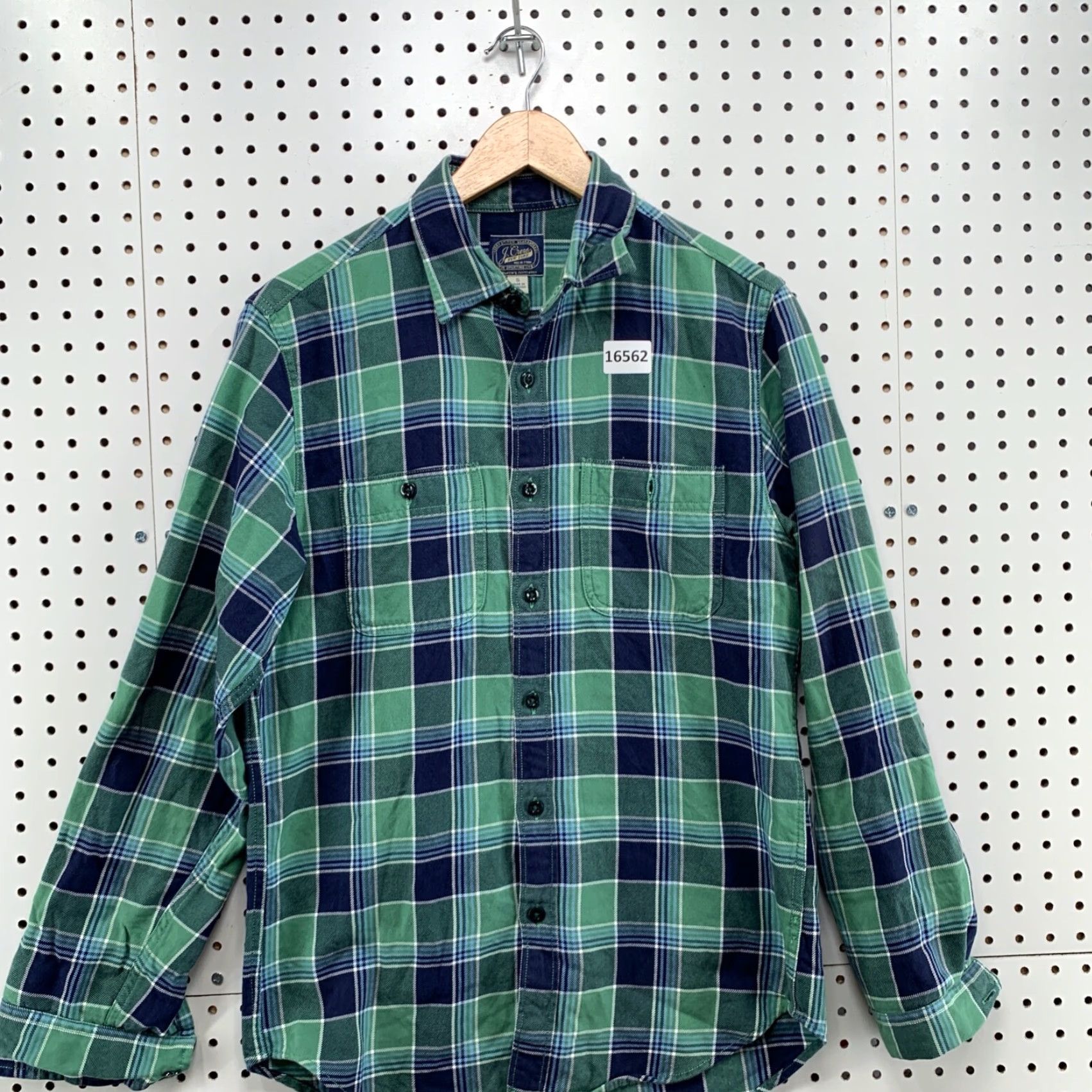 J.Crew J.CREW Button-Up Shirt Plaid Long Sleeve Mens Small Green Flannel Shirt - Regular Fit, Collar A-line, Vintage Inspired? Size US S / EU 44-46 / 1 - 5 Thumbnail