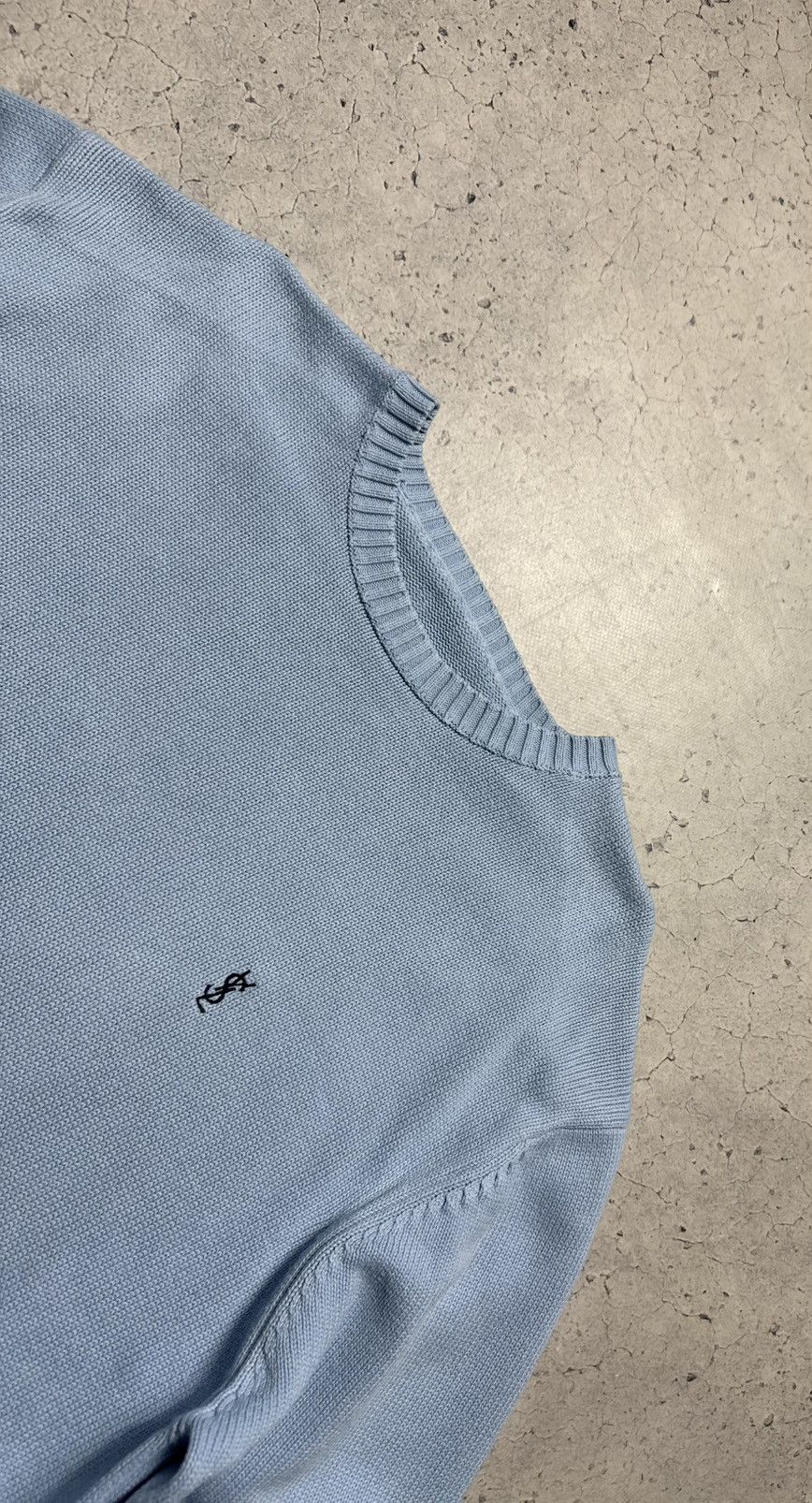Yves Saint Laurent Yves Saint Laurent YSL Vintage Knitted Sweater Blue Size US XL / EU 56 / 4 - 4 Thumbnail