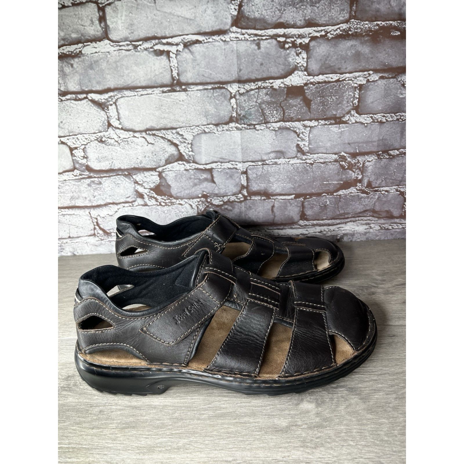 JOSEF SEIBAL Josef Seibel Jeremy Brown Leather Fisherman Strap Sandals Me Size US 12 / EU 45 - 3 Thumbnail