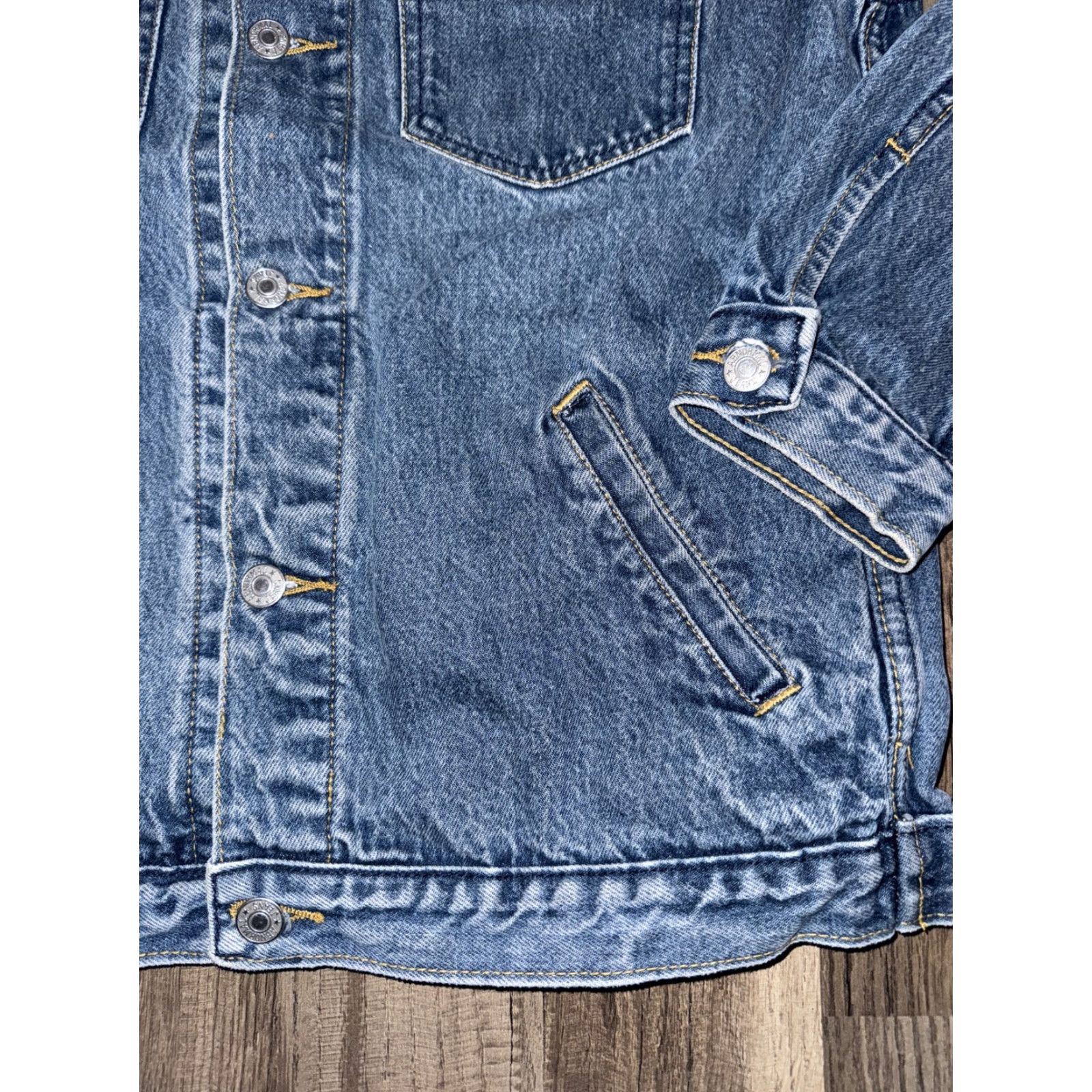 Vintage Abnormal Original Jean Jacket Blue Large Mens Jacket Denim Trucker - 20x25 Size US 33 - 4 Thumbnail