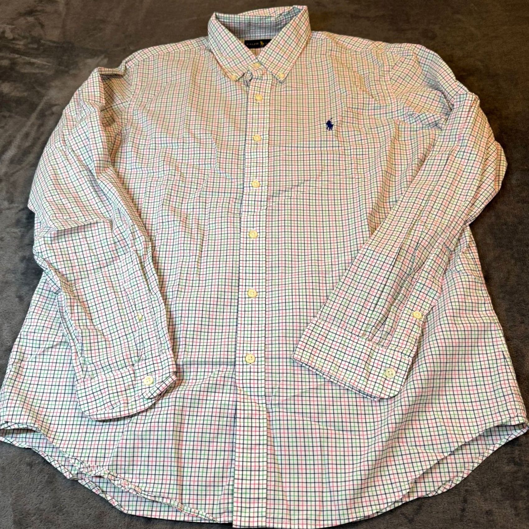 Ralph Lauren Ralph Lauren Button-Down Shirt Mens L Multicolor Tattersall Check 100% Cotton Embroidered Logo Classic Fit Size US L / EU 52-54 / 3 - 3 Thumbnail