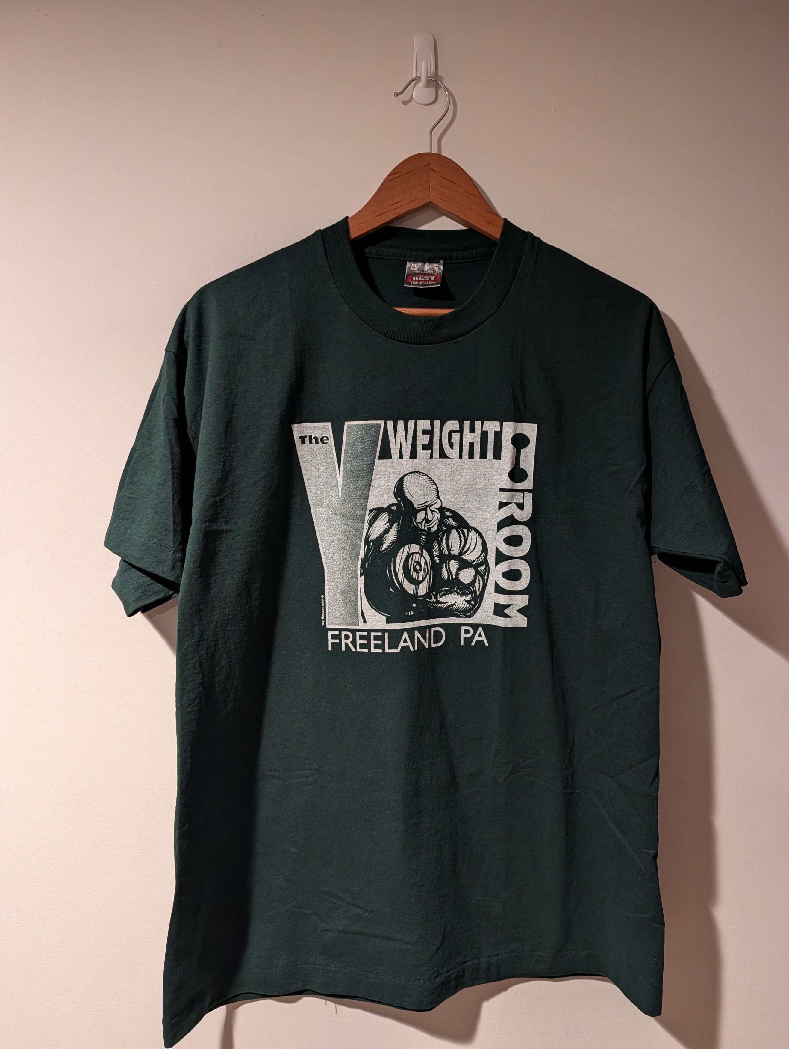 Vintage Vtg 90s The Weight Room Freeland PA Bodybuilding T-Shirt Size US XL / EU 56 / 4 - 1 Thumbnail