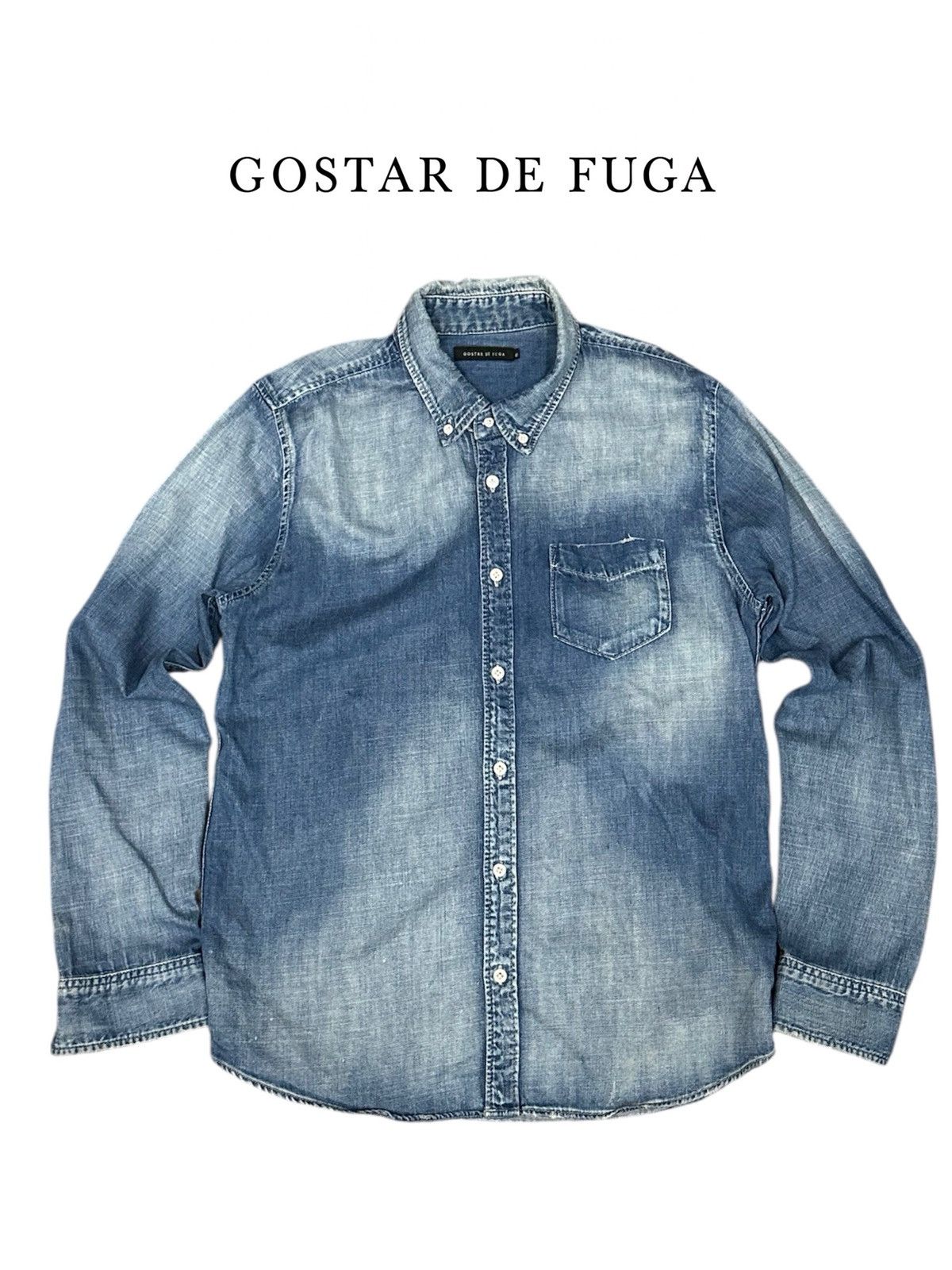 GOSTAR DE FUGA Gostar De Fuga Japan Denim Acid Wash Button Up Shirt Size US M / EU 48-50 / 2 - 1 Thumbnail