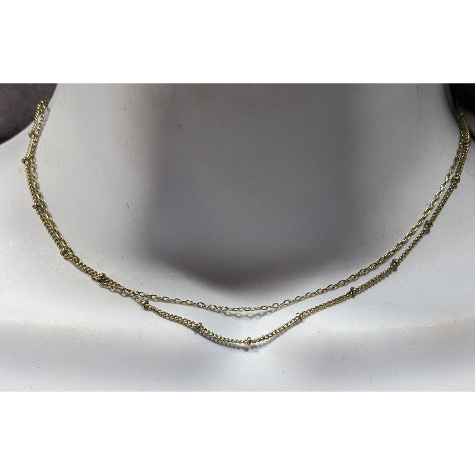 Other Dainty Minimalist Gold Tone Double Layer Chain Necklace Size ONE SIZE - 1 Thumbnail