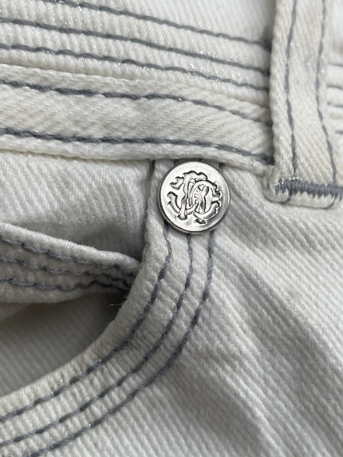 Roberto Cavalli Roberto Cavalli White/Grey Abstract Denim Size 32" / US 10 / IT 46 - 14 Thumbnail