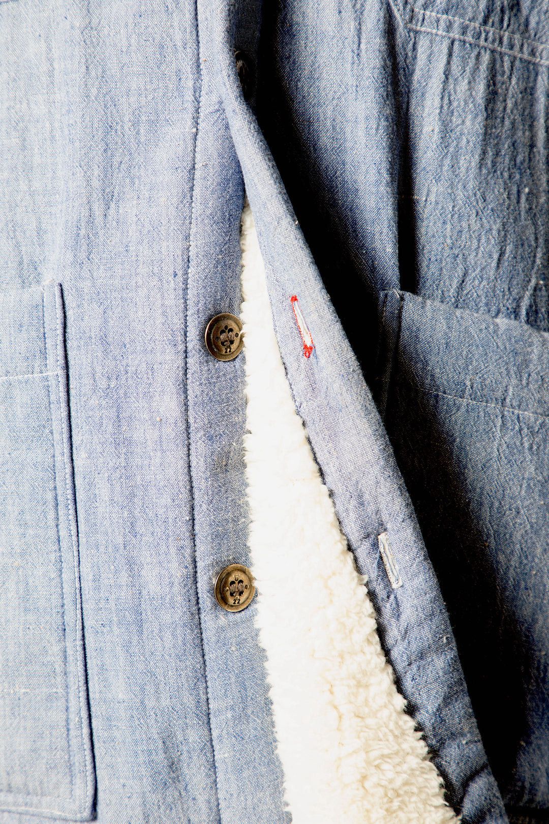 Greg Lauren $1300 Greg Lauren Chambray Sherpa Lined Jacket Size US XXL / EU 58 / 5 - 5 Thumbnail