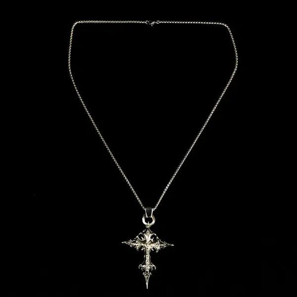 Jewelry Skeleton Cross Skull Necklace Gothic Chain Size ONE SIZE - 5 Thumbnail