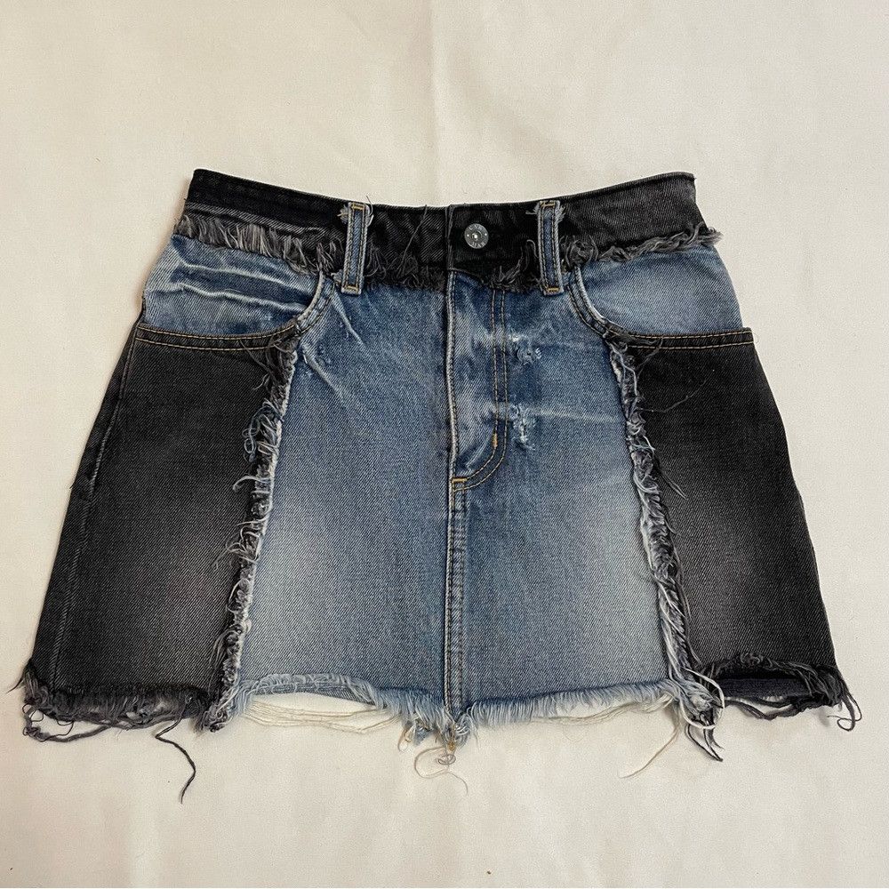 Other New Carmar Denim Two Tone Black Blue Mini Skirt Size S Size 27" / US 4 / IT 40 - 6 Thumbnail