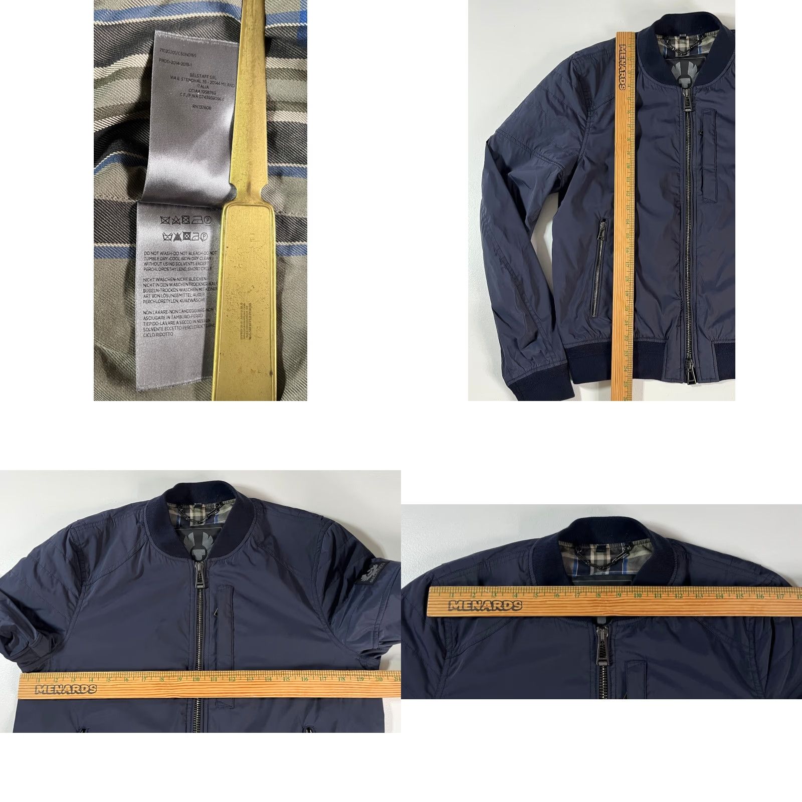 Belstaff VINTAGE Belstaff Stockdale Bomber Jacket Men’s Navy Blue Small 46 Nylon-Blend Zip Pockets Regular Short Size US S / EU 44-46 / 1 - 9 Thumbnail