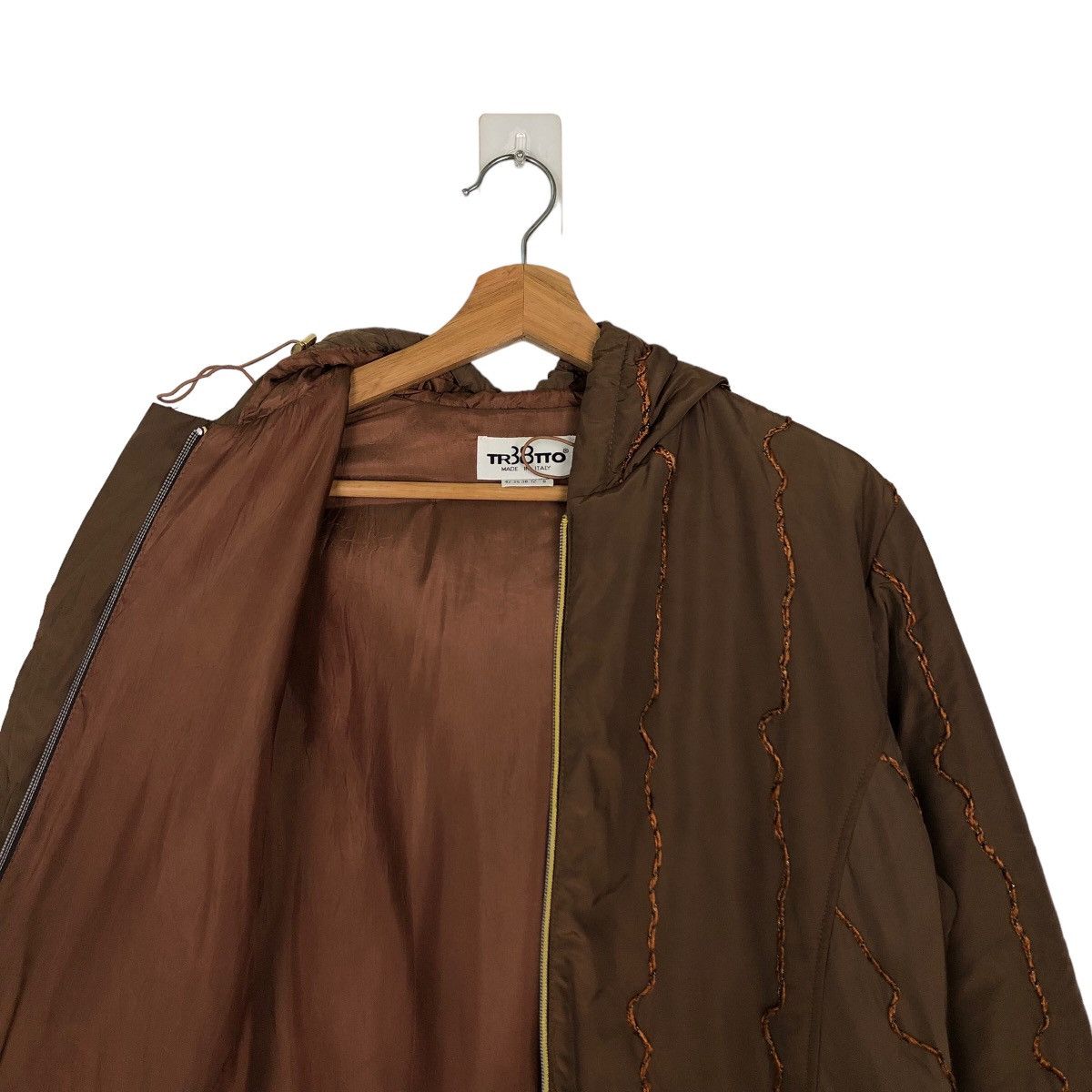 Vintage 🔥RARE QUILTED HOODIE JACKET TRE8TTO MADE IN ITALY Size US M / EU 48-50 / 2 - 10 Thumbnail