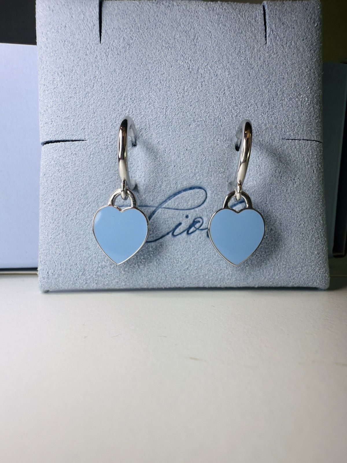 Vintage Vintage Enamel Blue heart earrings Size ONE SIZE - 3 Thumbnail