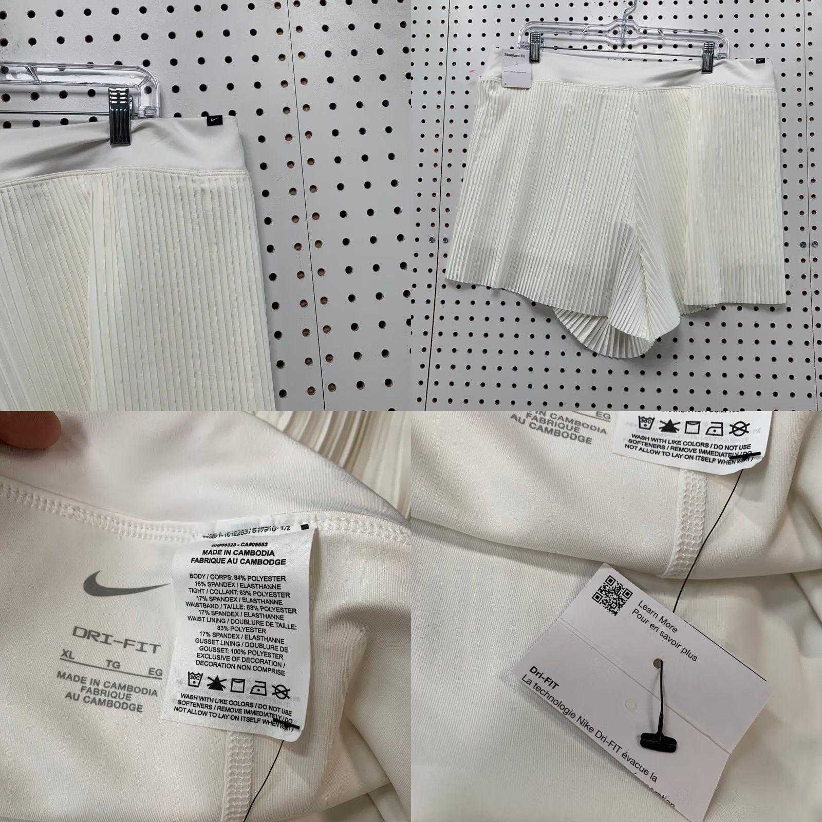 Nike Nike Golf Tennis Short Womens XL White Pleated Dri-FIT NWT Size 40" / US 18 - 8 Thumbnail