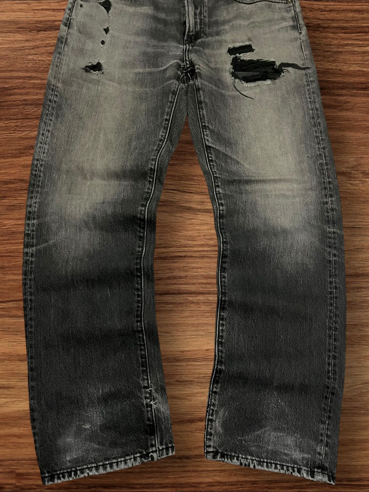 Japanese Brand × Jun Takahashi × Uniqlo Vintage Japanese Brand Uniqlo Distressed Loose Fit Jeans Size US 32 / EU 48 - 9 Thumbnail