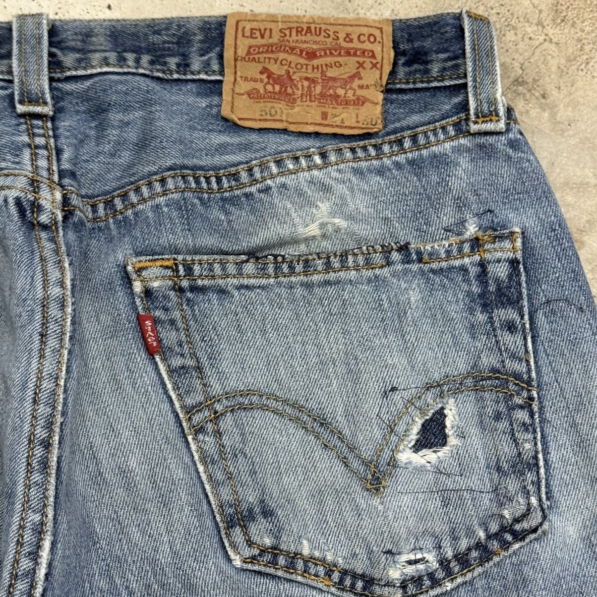 Levi's Vintage Levis 501 Repaired ZipFly Distressed Denim Pants Size US 31 - 14 Thumbnail