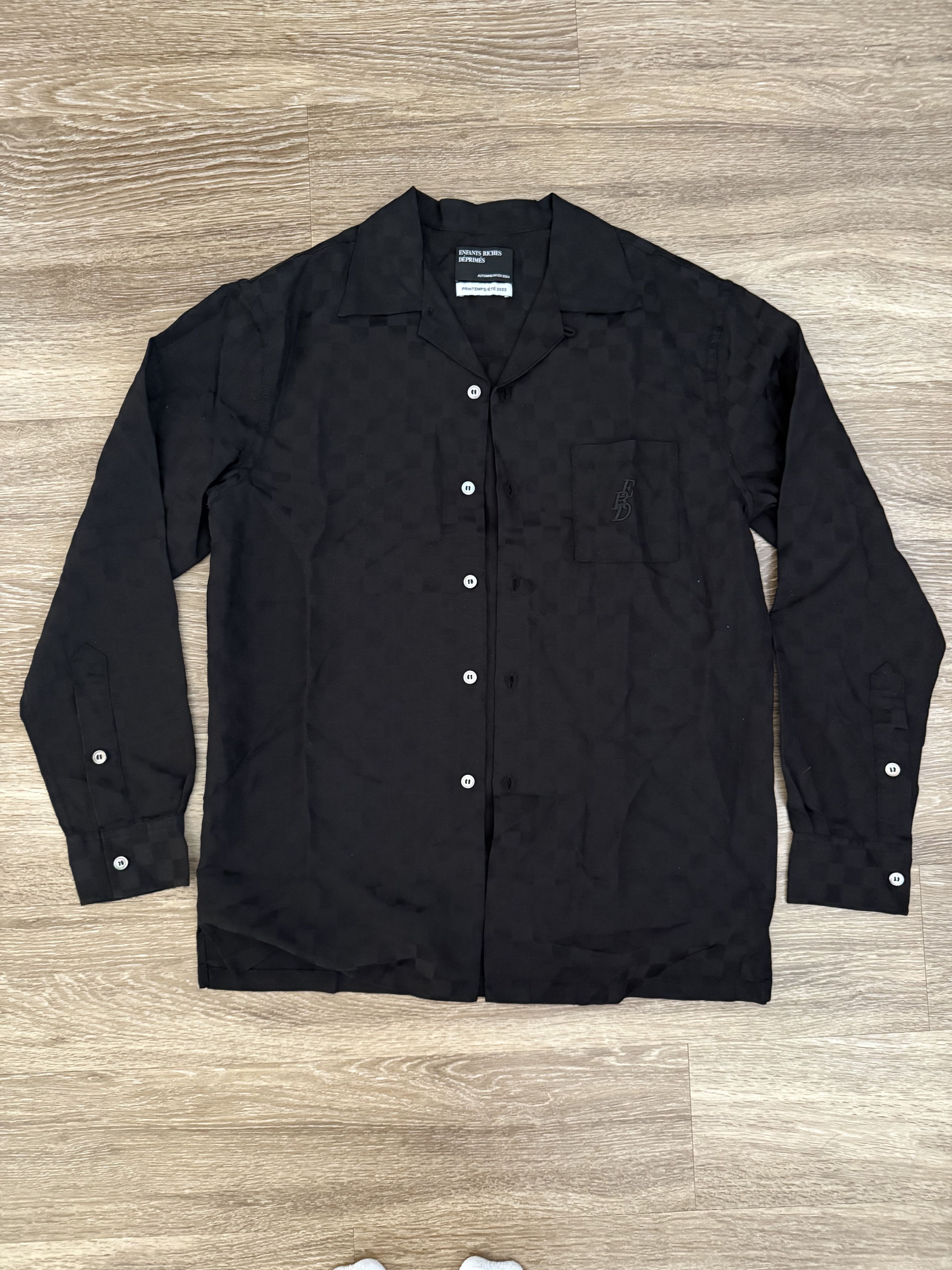 Enfants Riches Deprimes Black Checkerboard Button Up