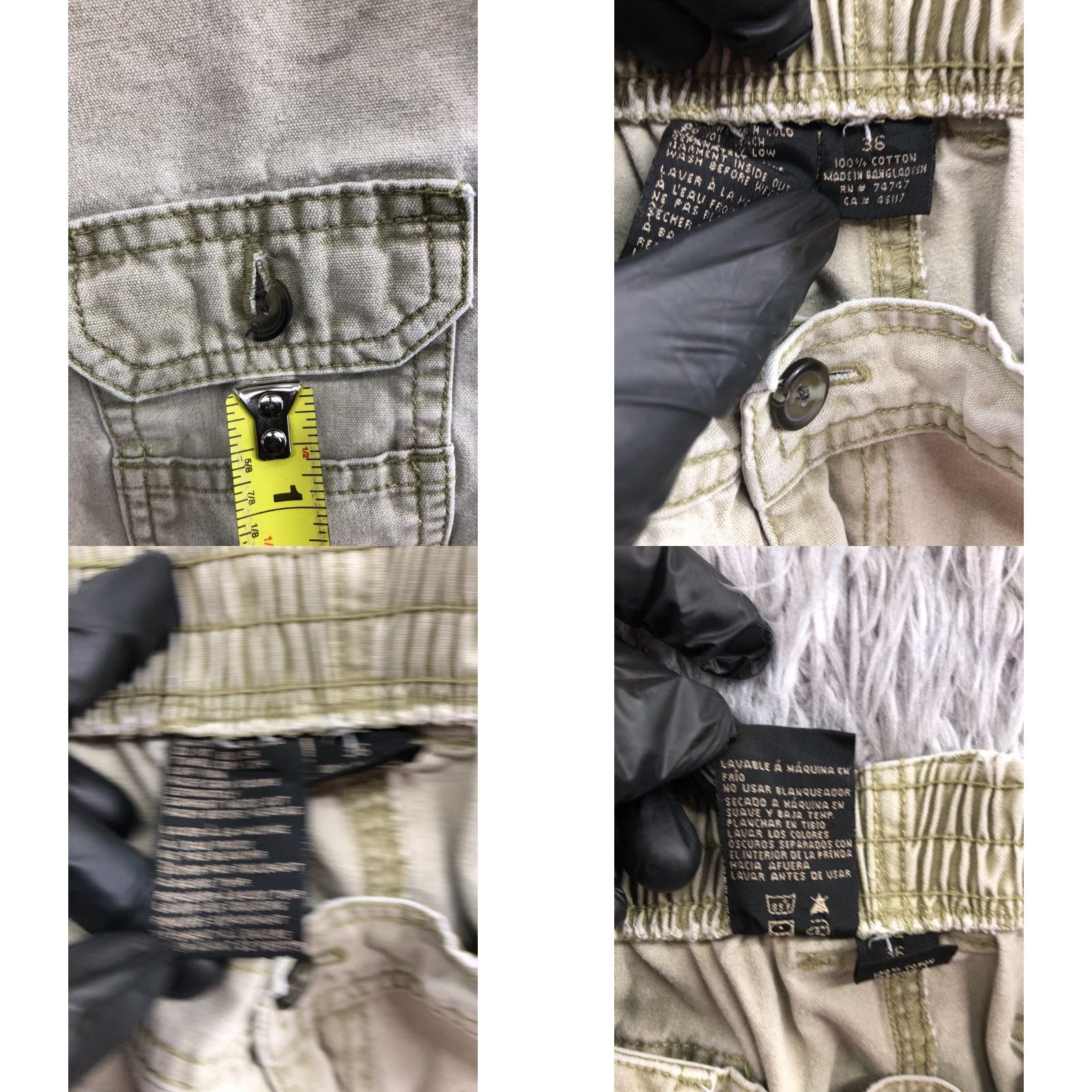 Vintage Unbranded Cargo Shorts Mens 36 Beige Cotton Blend 5-Pocket Regular Mid Rise Canvas Size US 36 / EU 52 - 8 Thumbnail