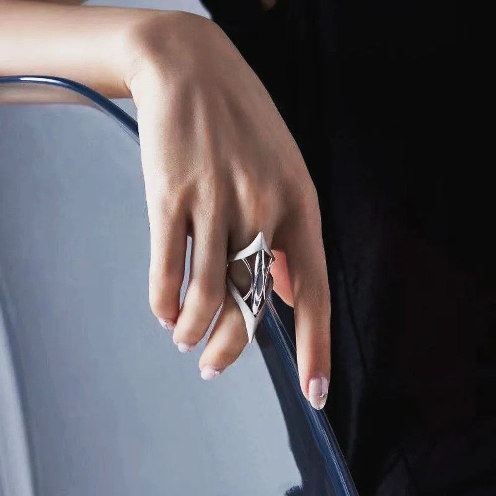 Vintage Retro Gothic Edgy Ring Size ONE SIZE - 5 Thumbnail
